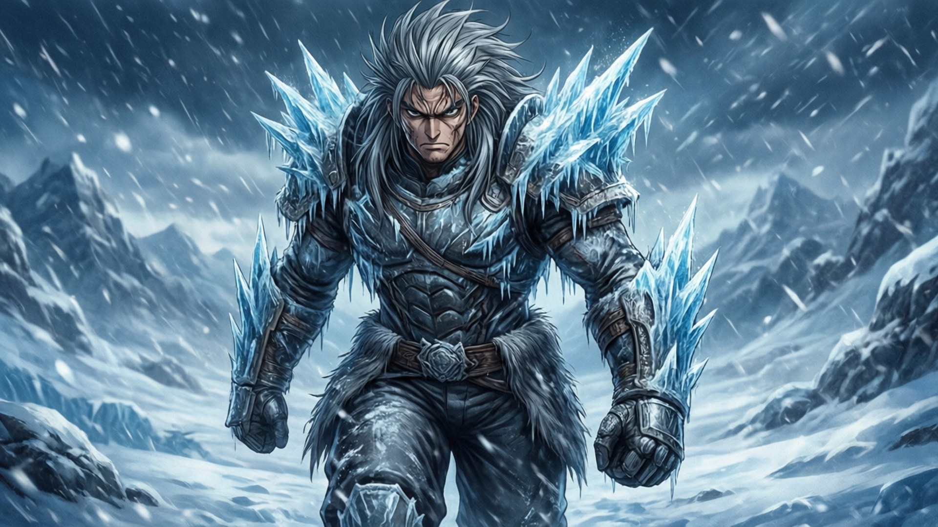 Gray Fullbuster, snowstorm, ice armor, Full HD Desktop Wallpaper