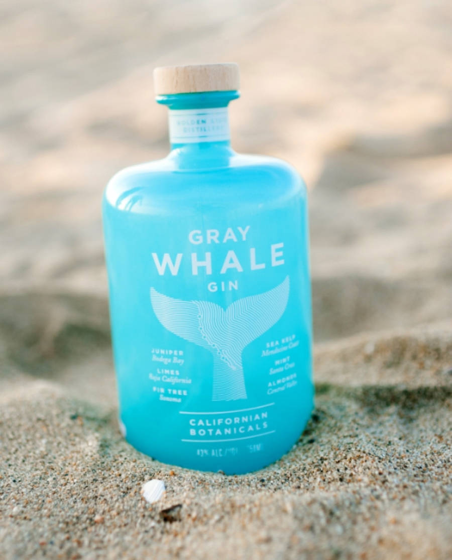 Gray Whale Gin, turquoise, whale tail design, SD Phone Wallpaper