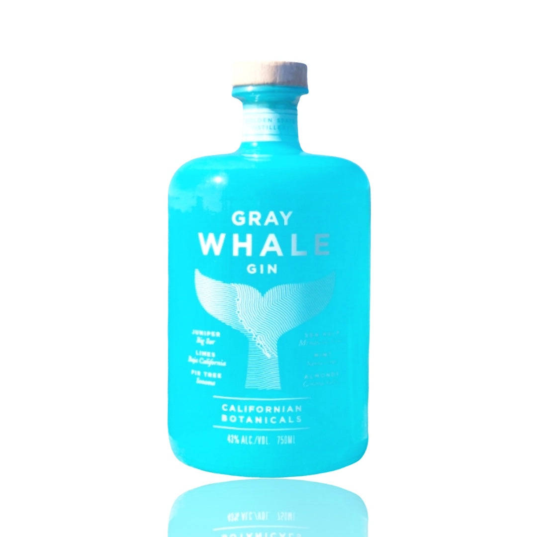 Gray Whale Gin, turquoise bottle, whale tail design, SD Desktop Wallpaper