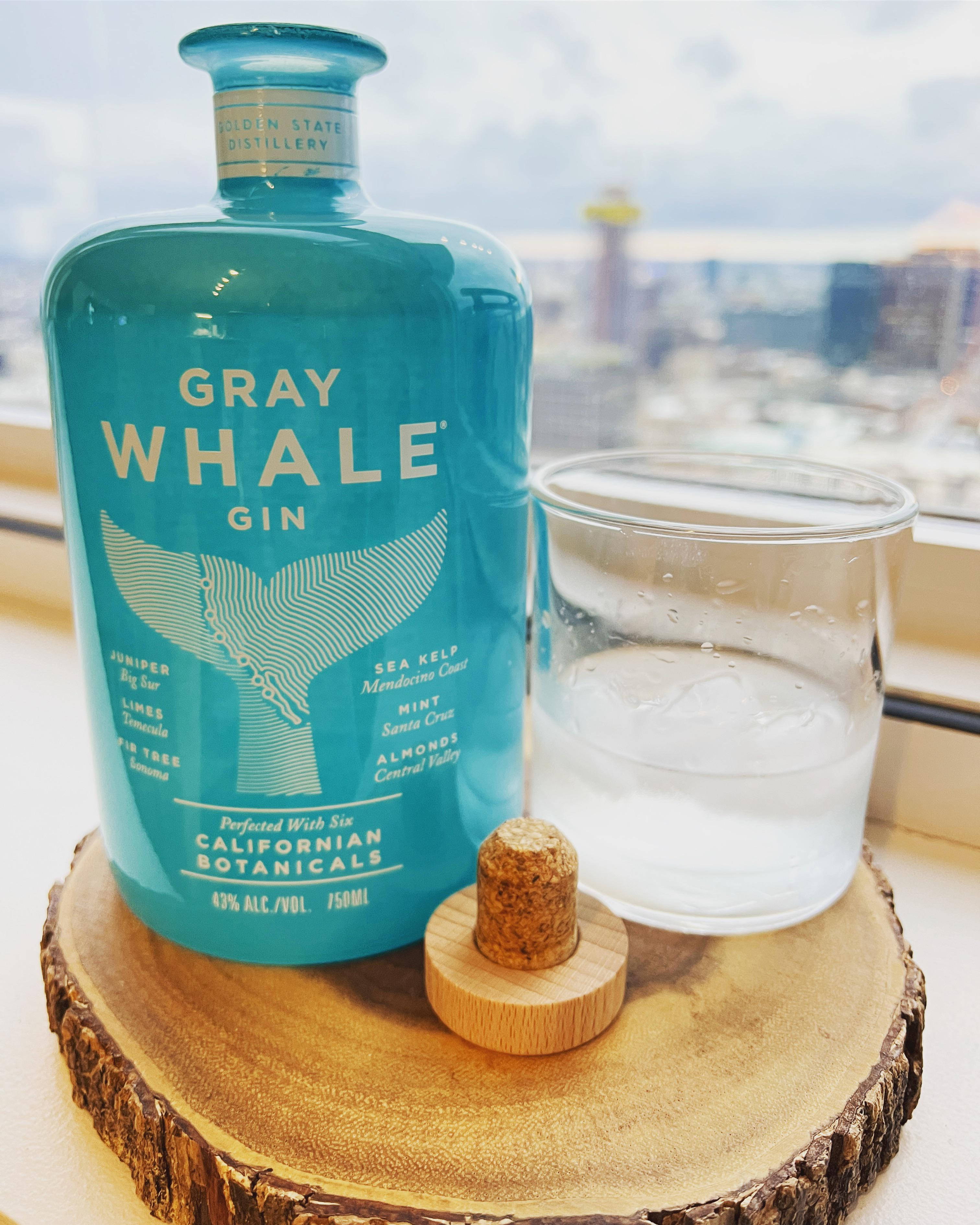Gray Whale Gin, turquoise, wooden slice, 2K Phone Wallpaper