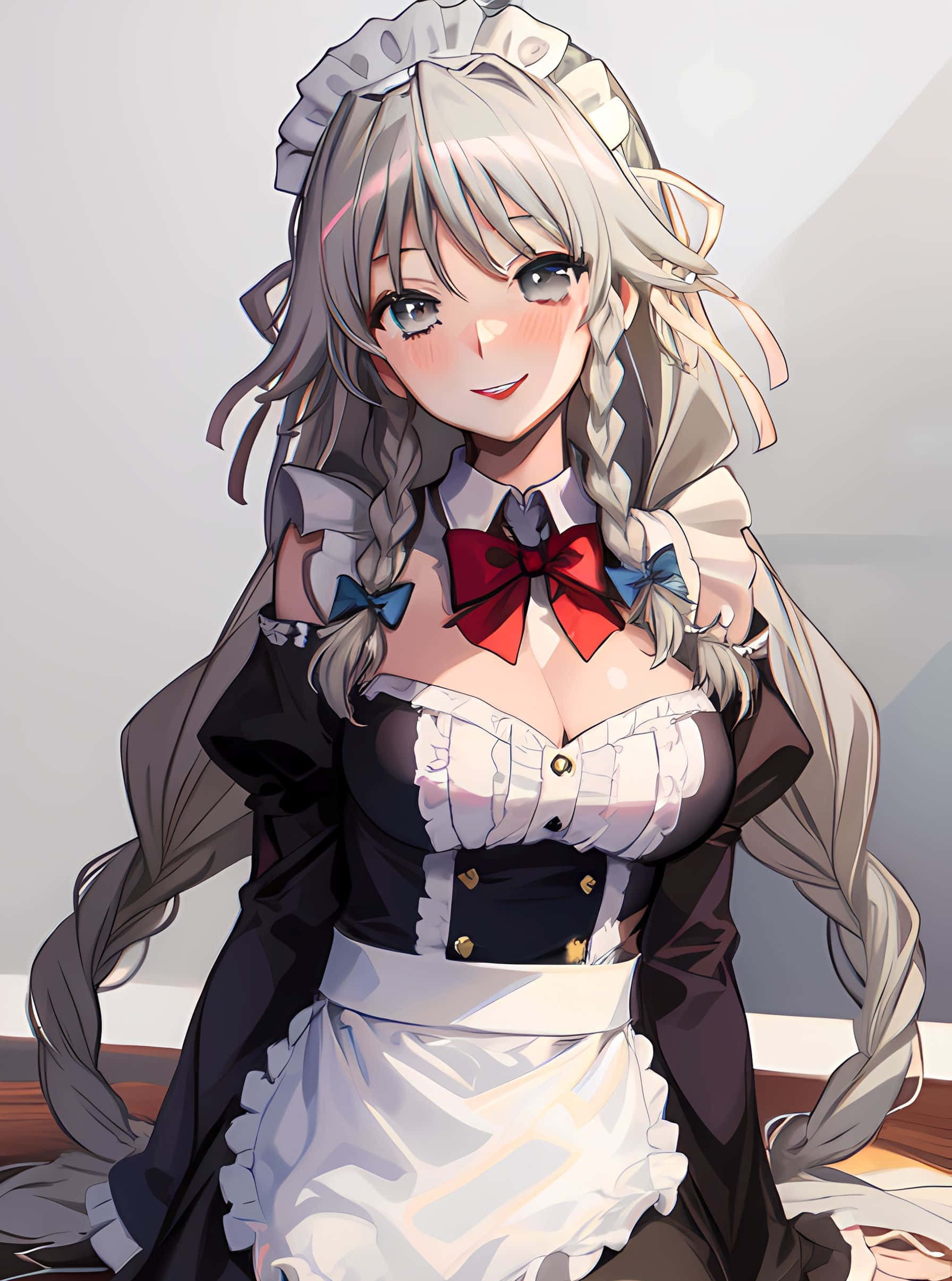 Grayfia Lucifuge, anime maid, silver braided hair, Full HD Phone Wallpaper