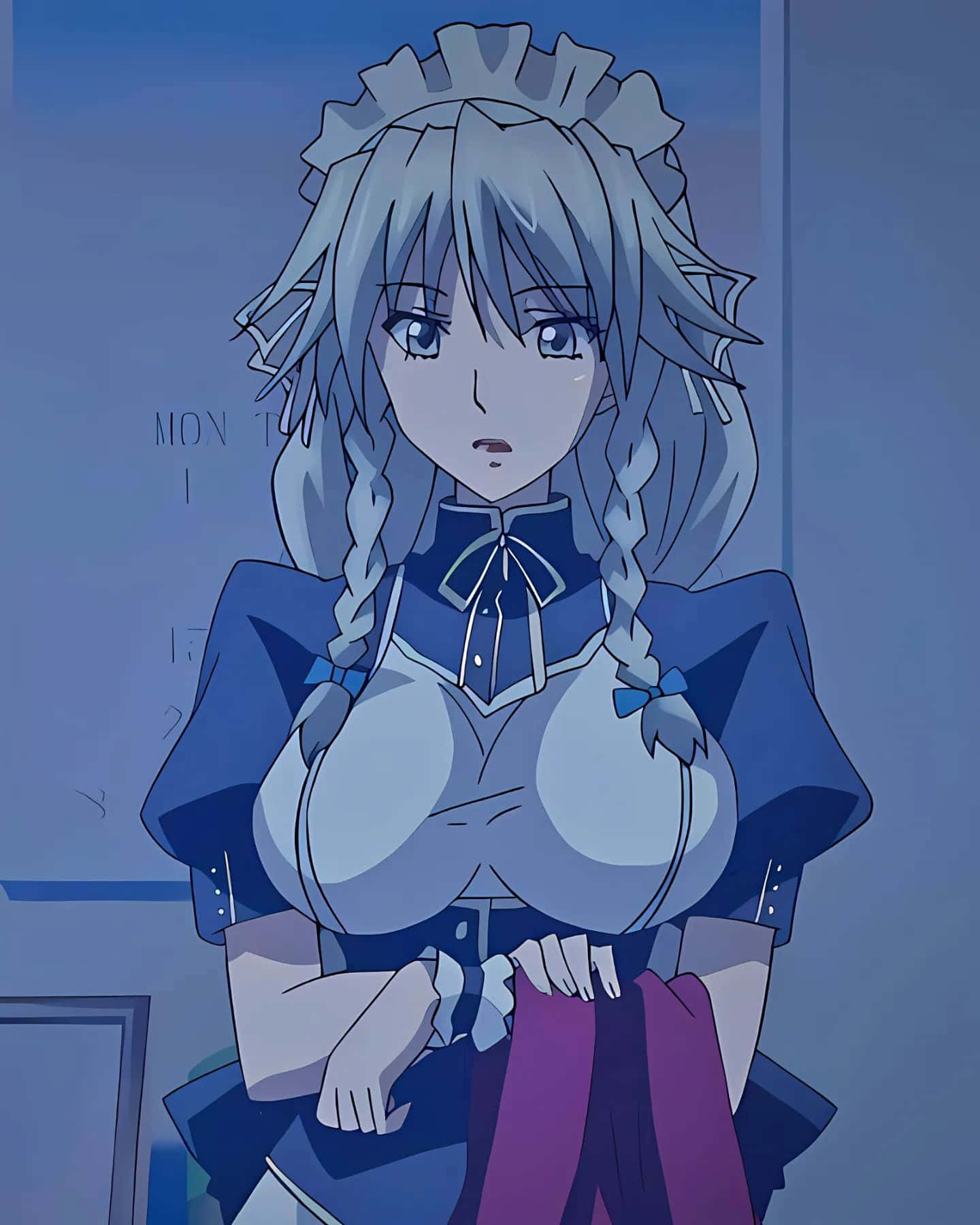 Grayfia Lucifuge, anime maid character, blue-haired, HD Phone Wallpaper