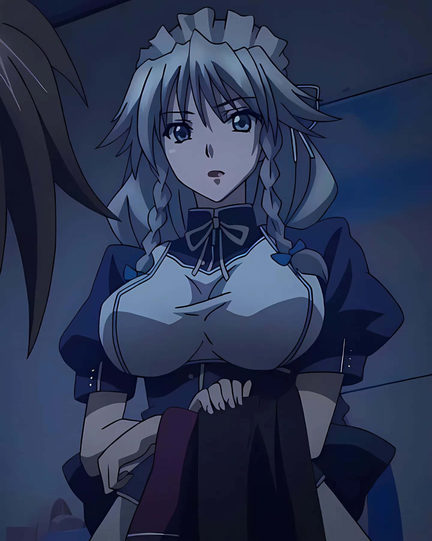 Grayfia Lucifuge, anime maid, silver-haired, HD Phone Wallpaper