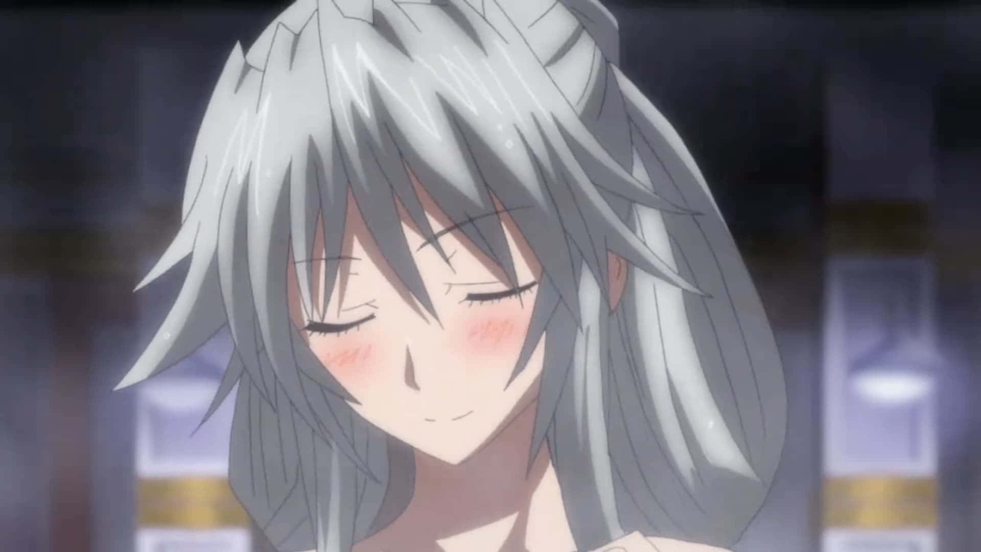 Grayfia Lucifuge, silver-haired, closed eyes, Full HD Desktop Wallpaper