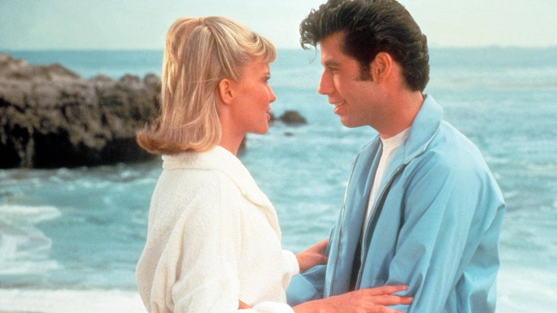 Grease, beach, rocky beach, Full HD Desktop Wallpaper