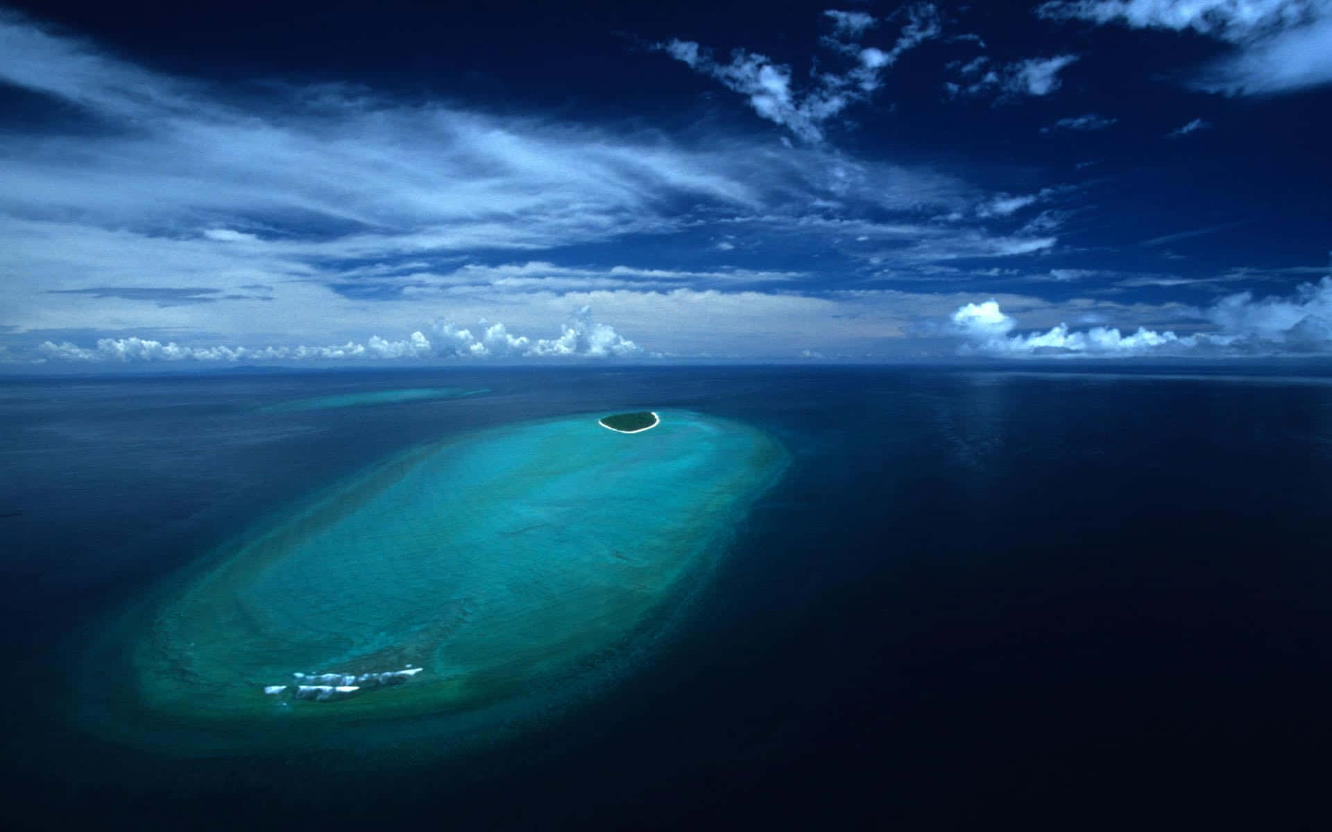 Great Barrier Reef, tropical atoll, turquoise lagoon, Full HD Desktop Wallpaper