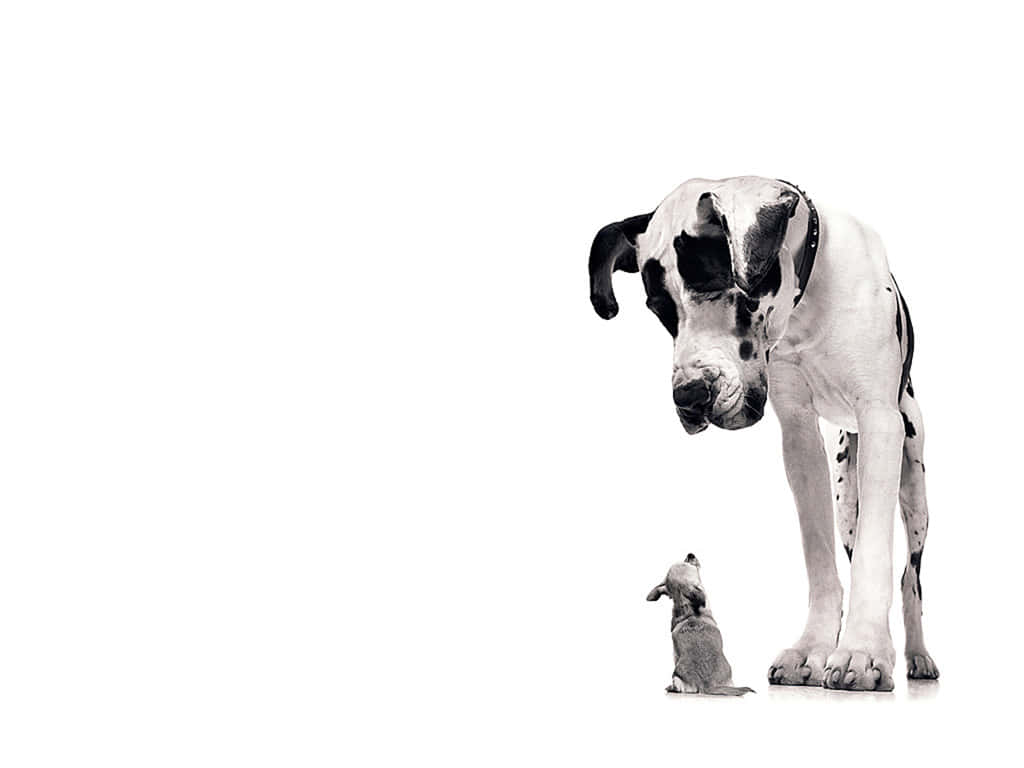 Great Dane, tiny puppy, stark white background, SD Desktop Wallpaper