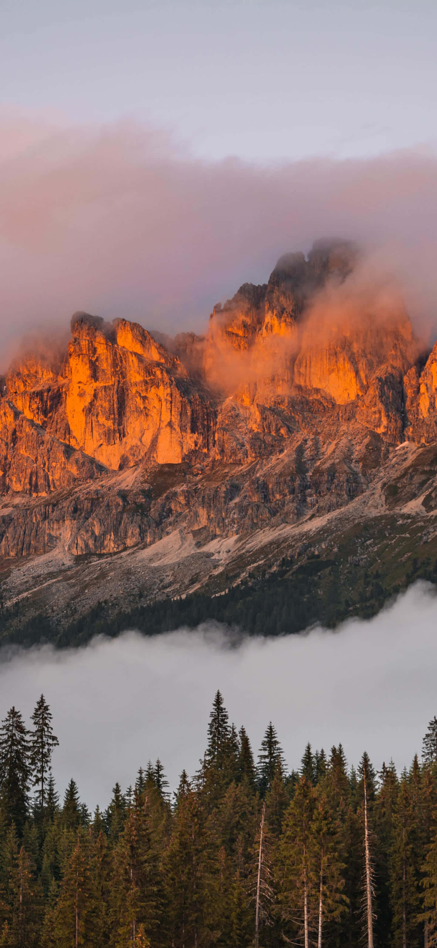 sunset, jagged mountain peaks, fiery orange, 2K Phone Wallpaper