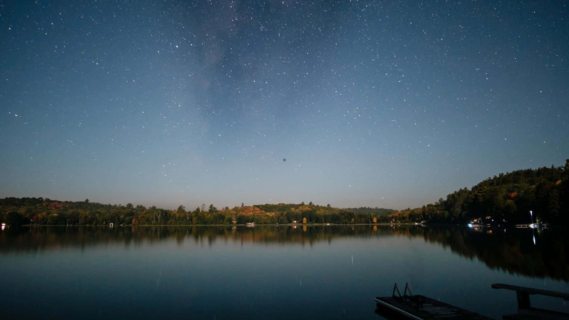 Sudbury, night sky, calm lake, Full HD Desktop Wallpaper