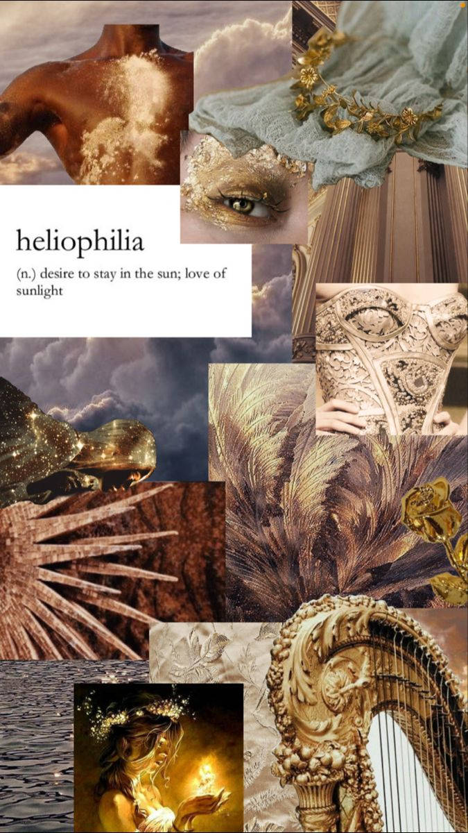 helophonia, golden skin, ornate harp, SD Phone Wallpaper
