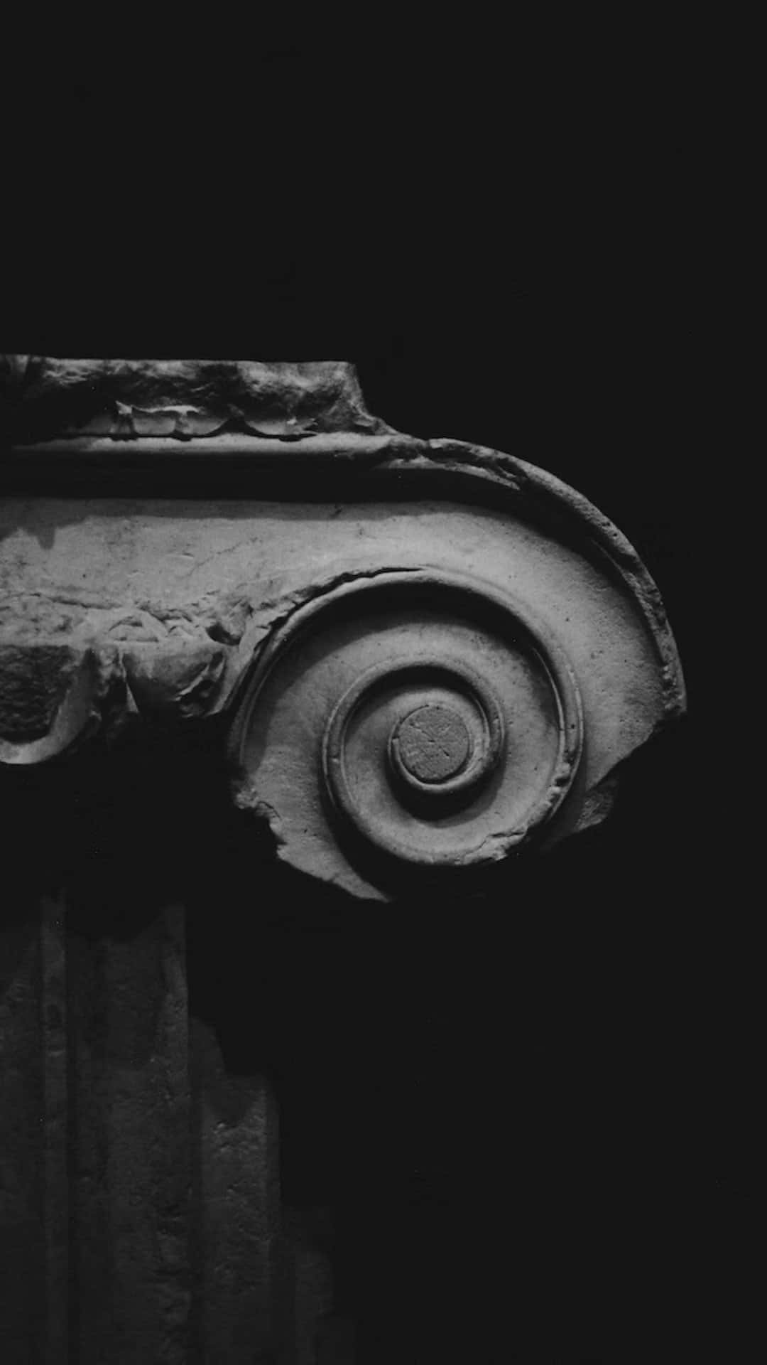 ancient greek column capital, spiral volute, chipped stone, Full HD Phone Wallpaper
