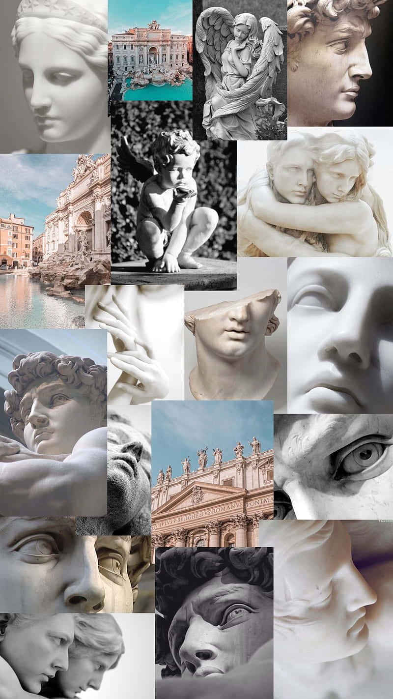 classical marble sculptures, Renaissance architecture, angelic figures, HD Phone Wallpaper