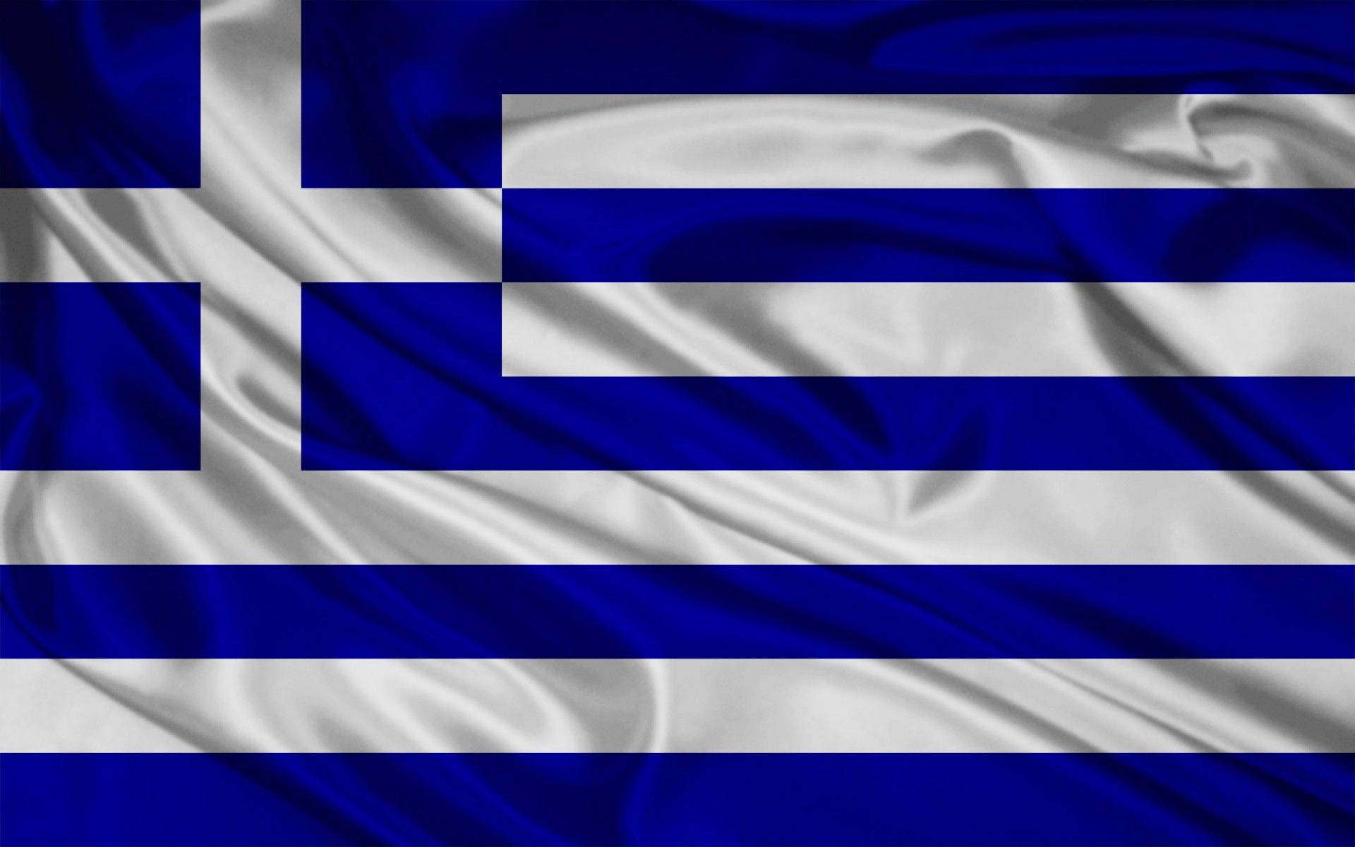 Flag of Greece, deep blue, white stripes, Full HD Desktop Wallpaper