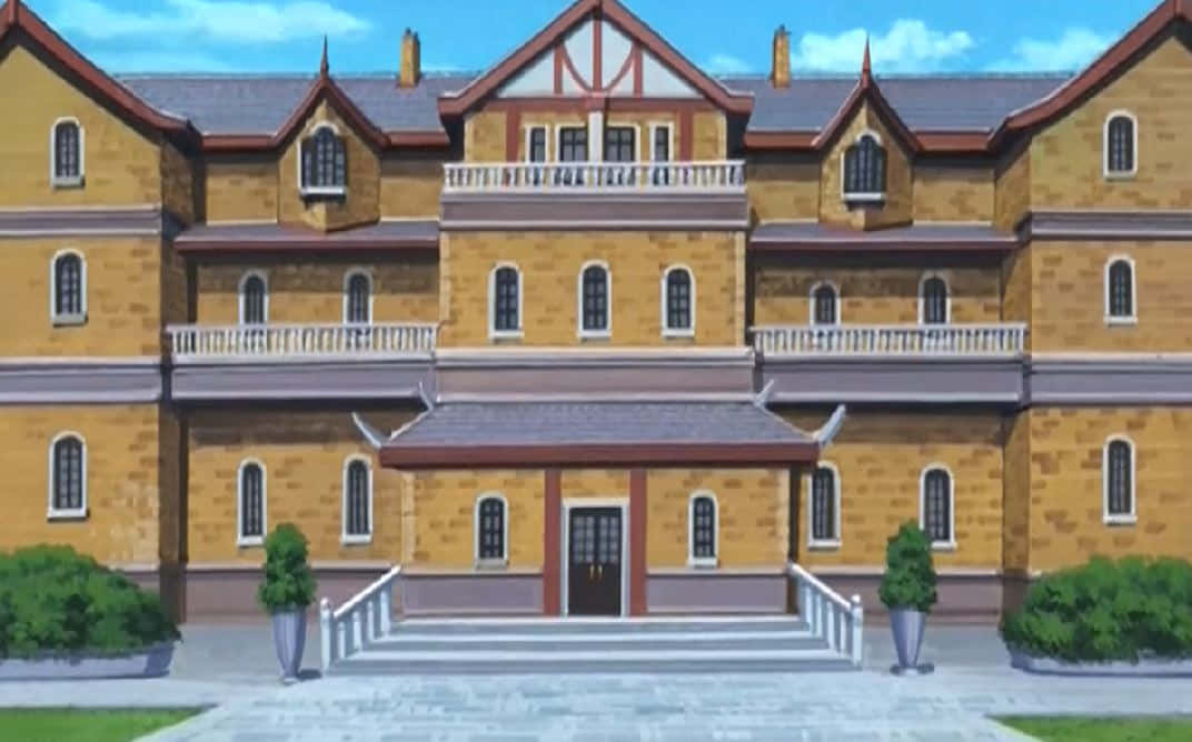 Greed Island, yellow brick mansion, red roof, SD Desktop Wallpaper