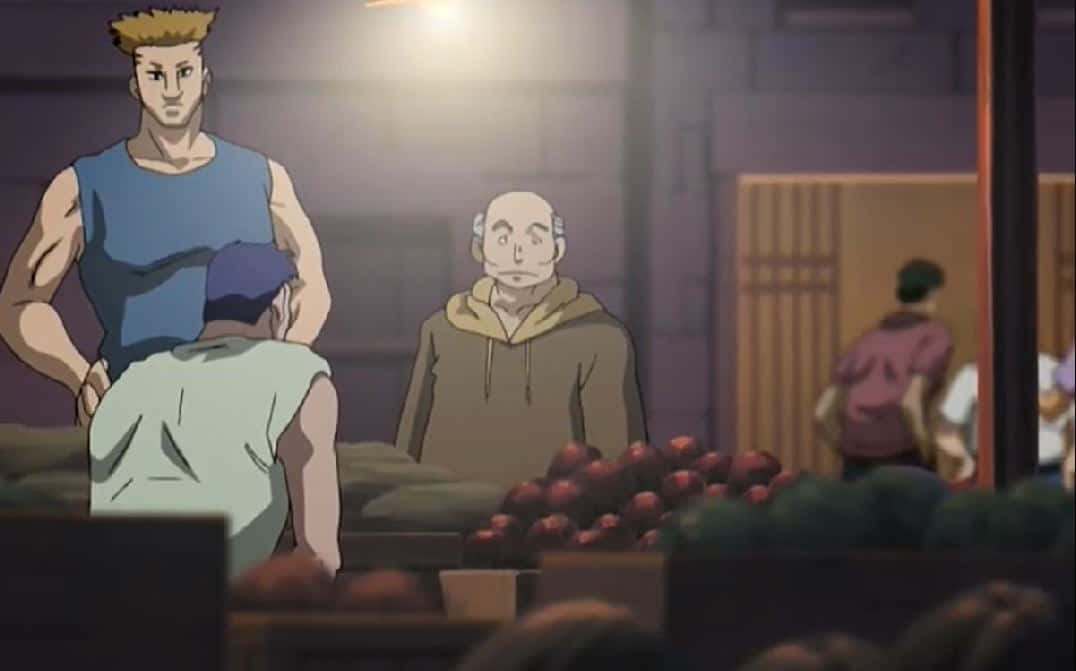 Greed Island, blue tank top, dimly lit market stall, SD Desktop Wallpaper