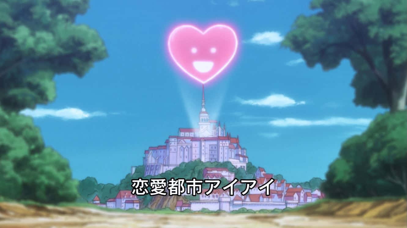 Greed Island, glowing pink heart, smiling face, HD Desktop Wallpaper