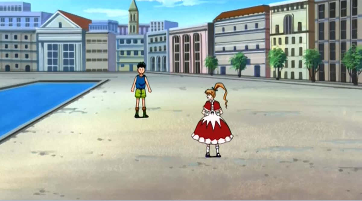 Greed Island, anime characters, European plaza, SD Desktop Wallpaper