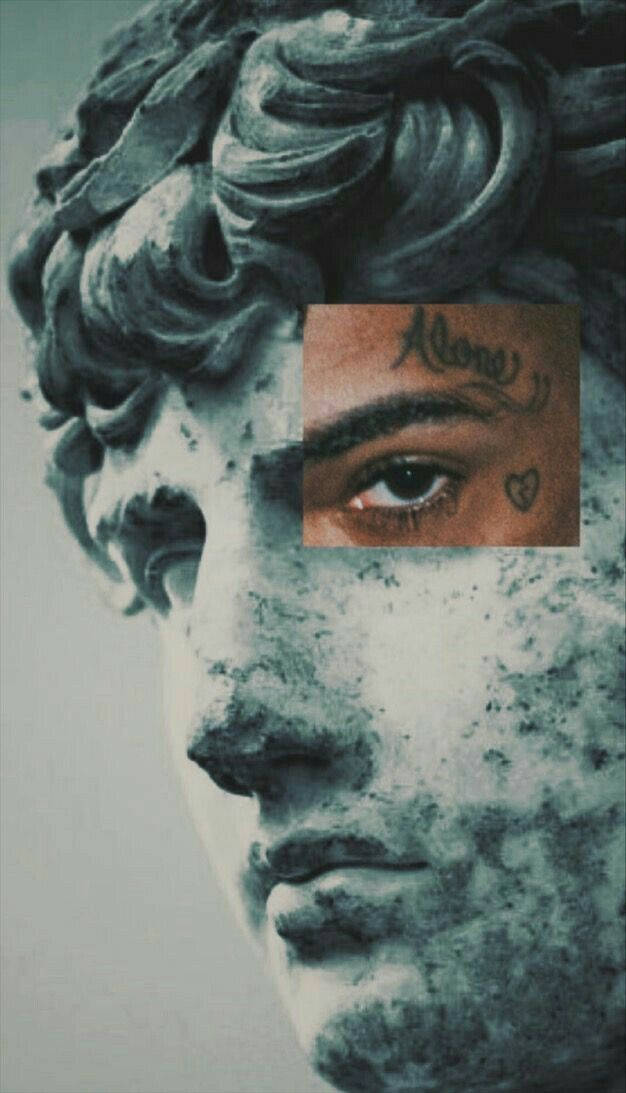 Greek Aesthetic, marble statue head, human eye, SD Phone Wallpaper