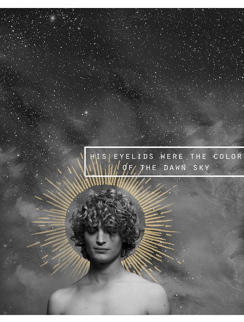 Greek Aesthetic, monochrome portrait, curly hair, SD Phone Wallpaper