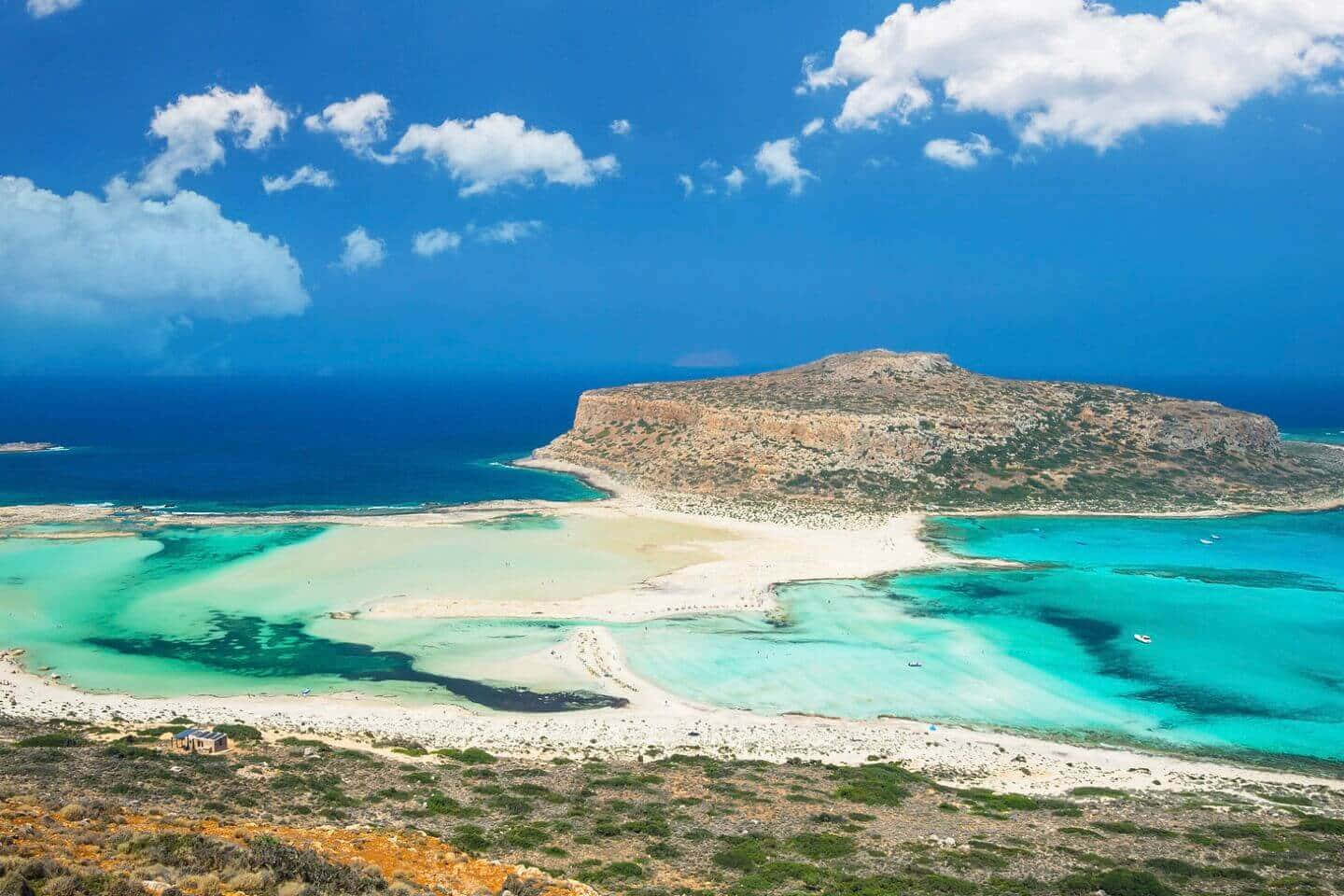 Greek Beach, turquoise lagoon, white sand, HD Desktop Wallpaper