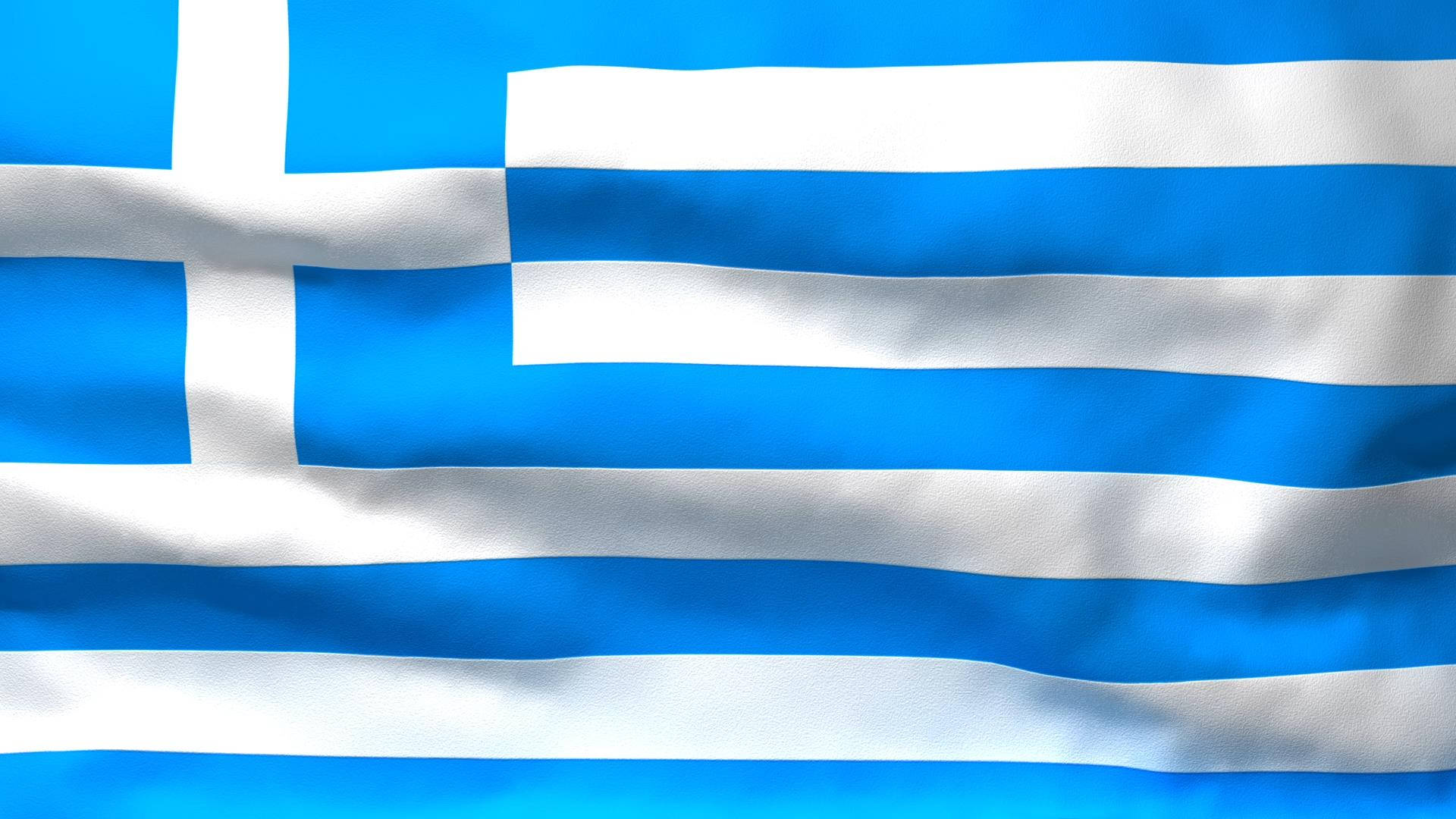 Greek flag, blue and white stripes, white cross on blue canton, Full HD Desktop Wallpaper