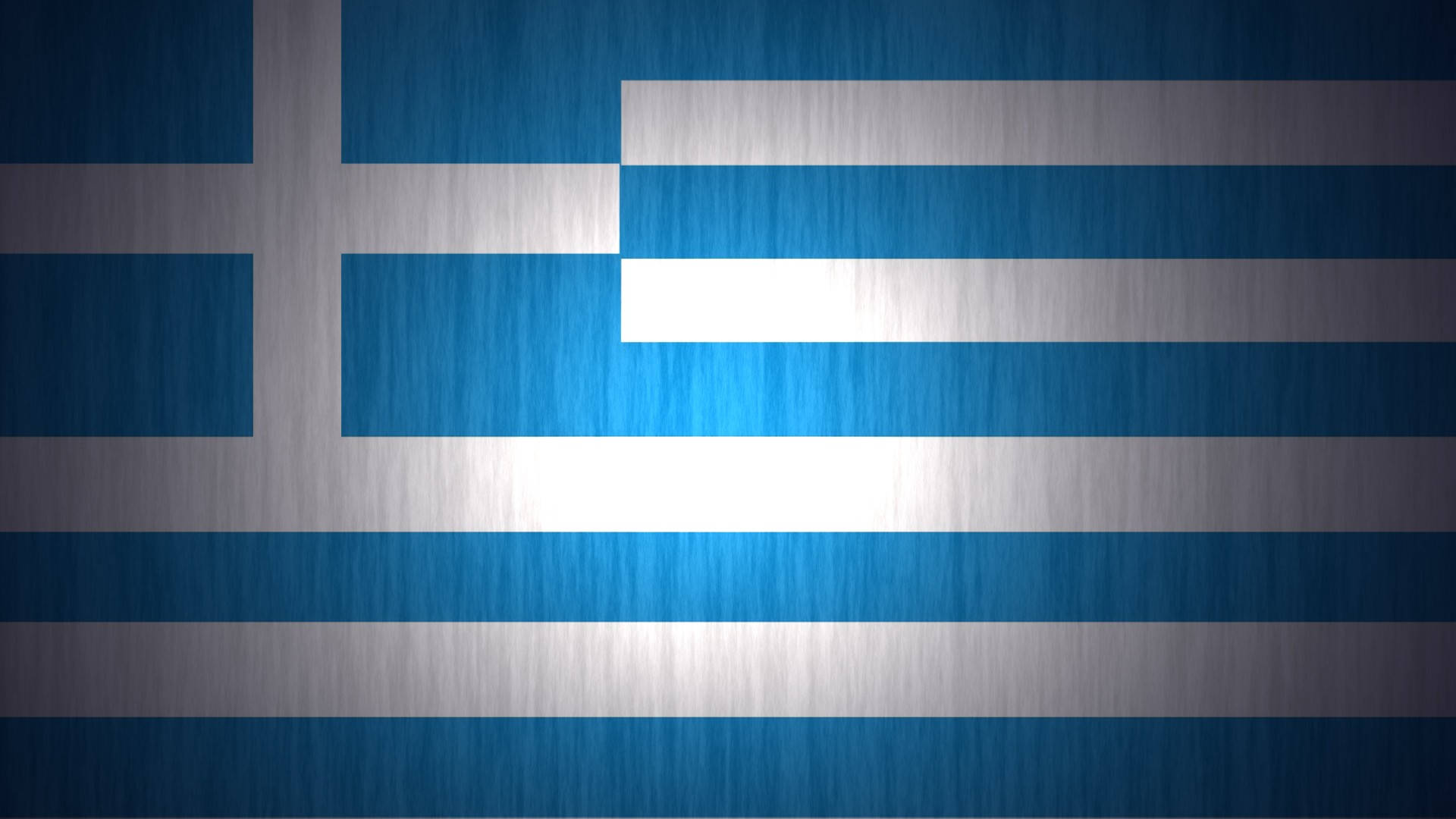Greek flag, brushed metal texture, blue and white stripes, Full HD Desktop Wallpaper