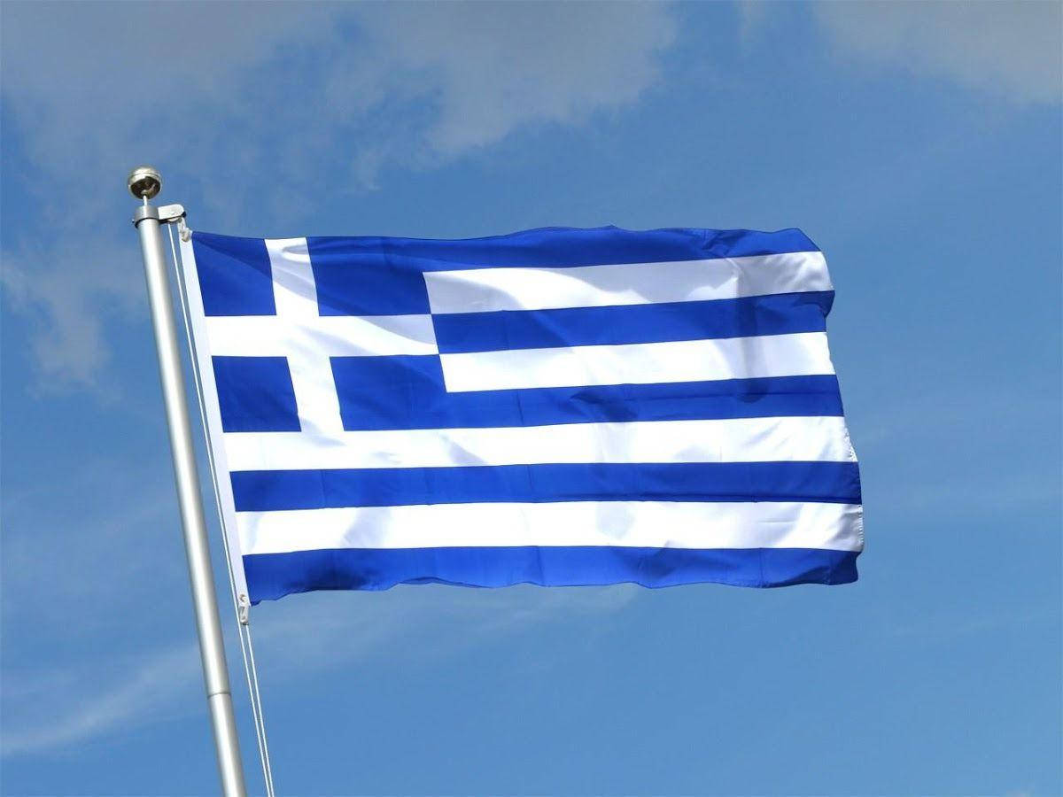 Greek flag, blue and white stripes, cross, SD Desktop Wallpaper