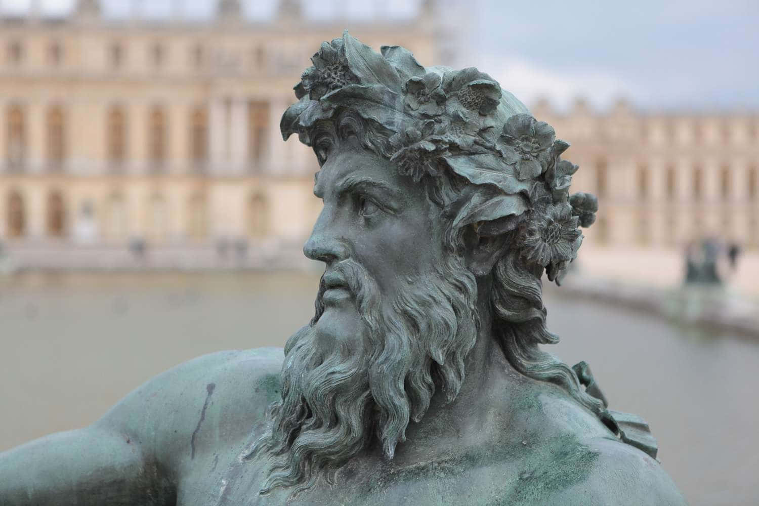 bronze statue, Greek God, bearded man, HD Desktop Wallpaper