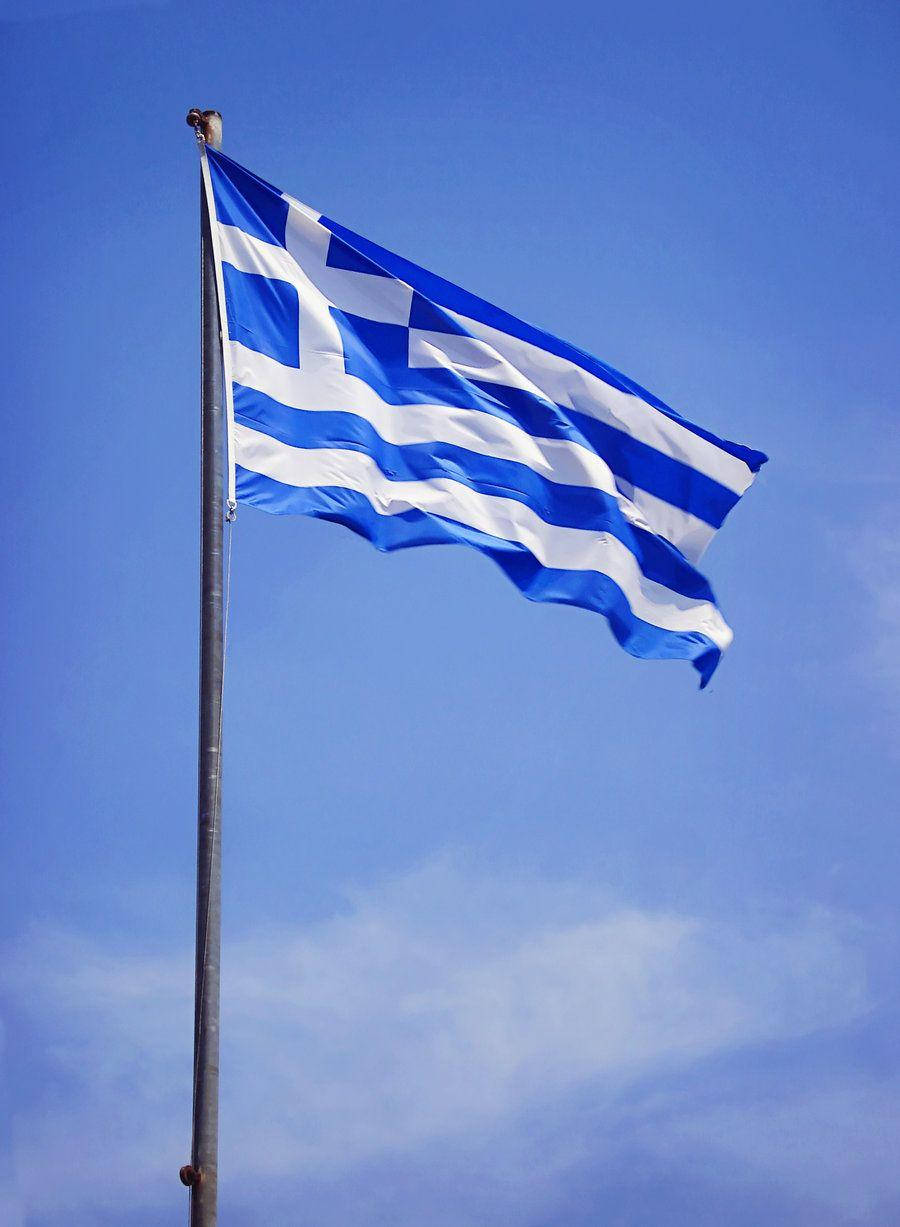 Greek flag, blue and white stripes, cross, SD Phone Wallpaper