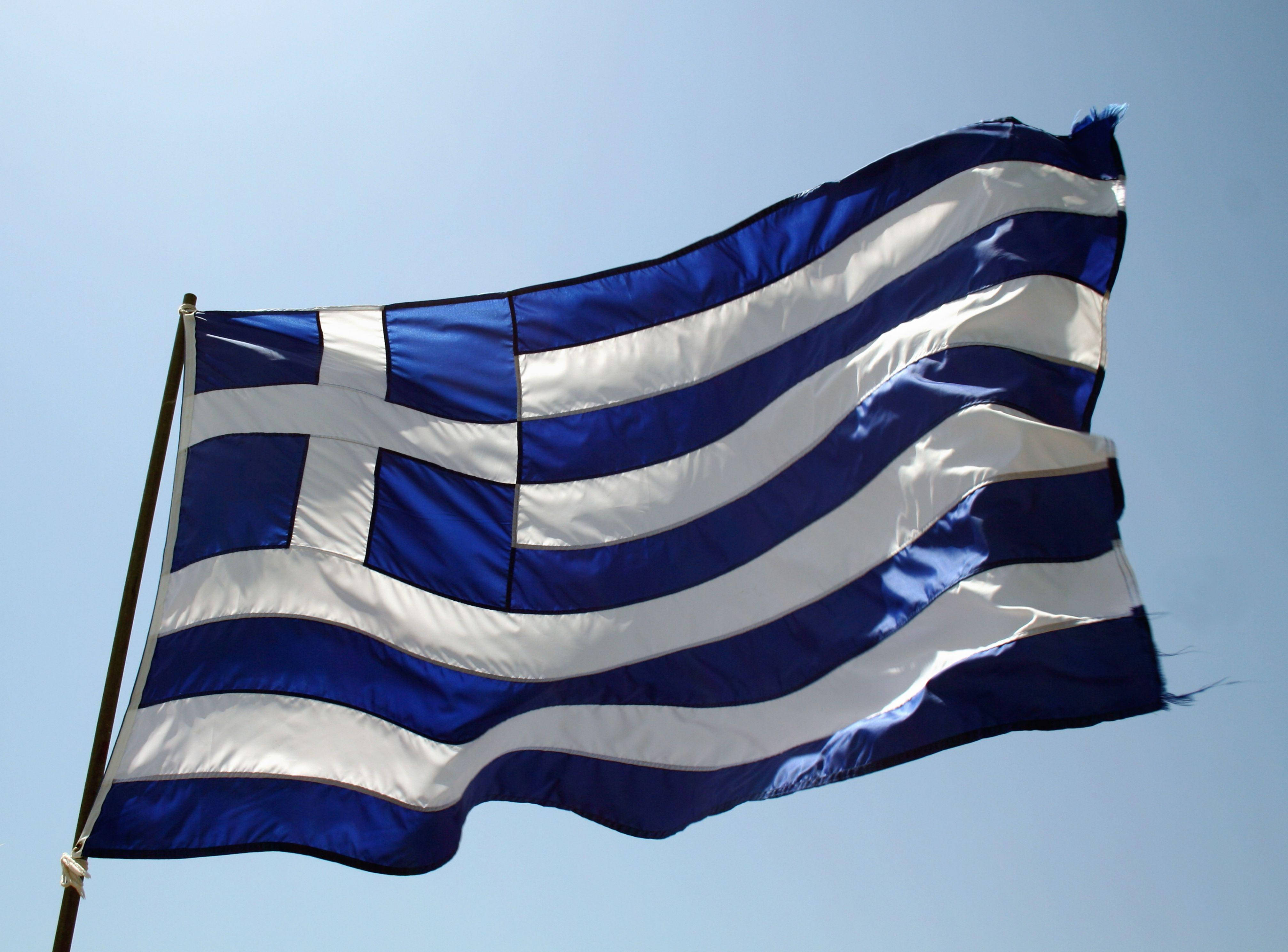 Greek flag, blue and white stripes, cross, 4K Desktop Wallpaper