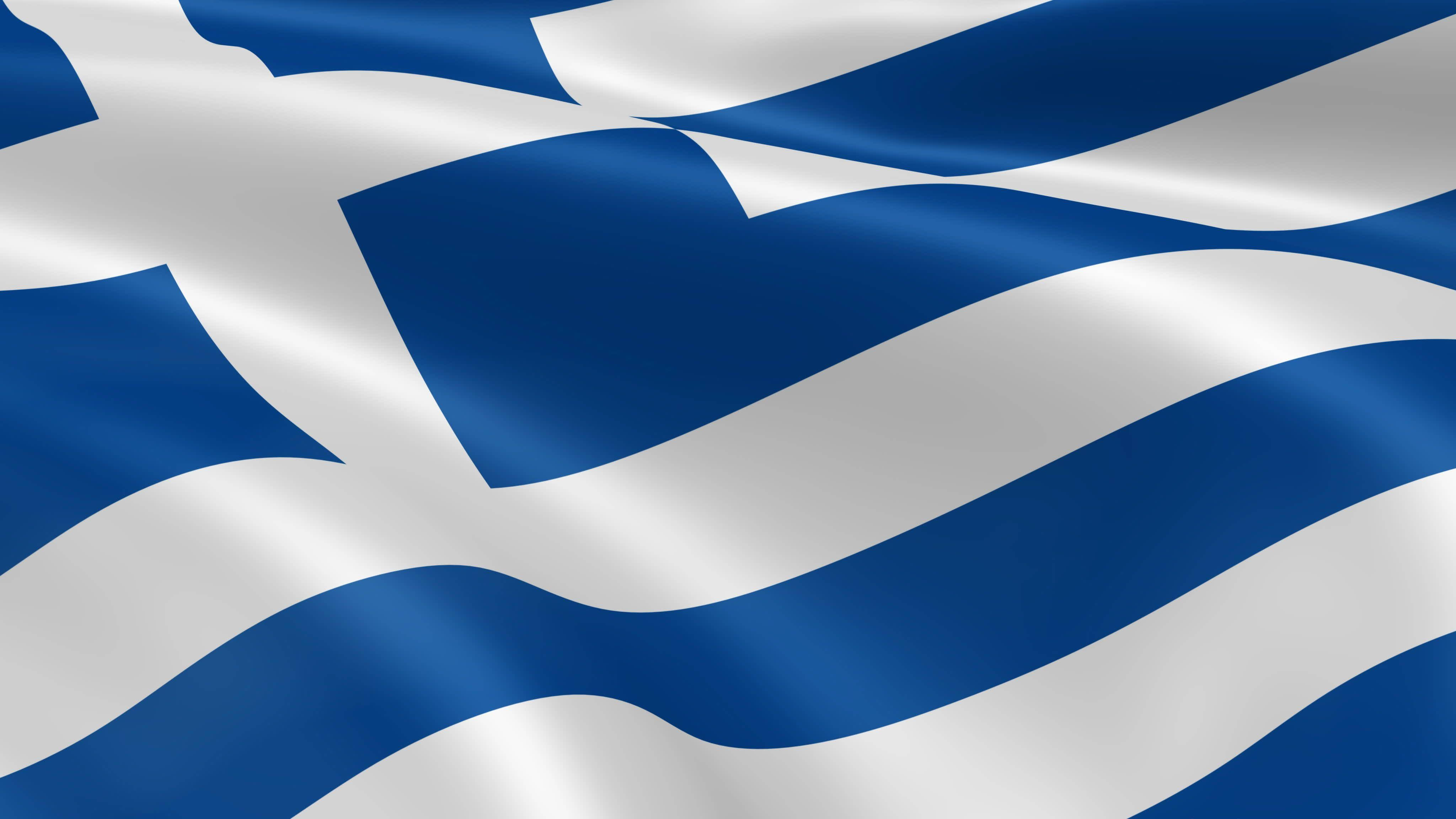 Greek flag, deep blue, white stripes, 4K Desktop Wallpaper