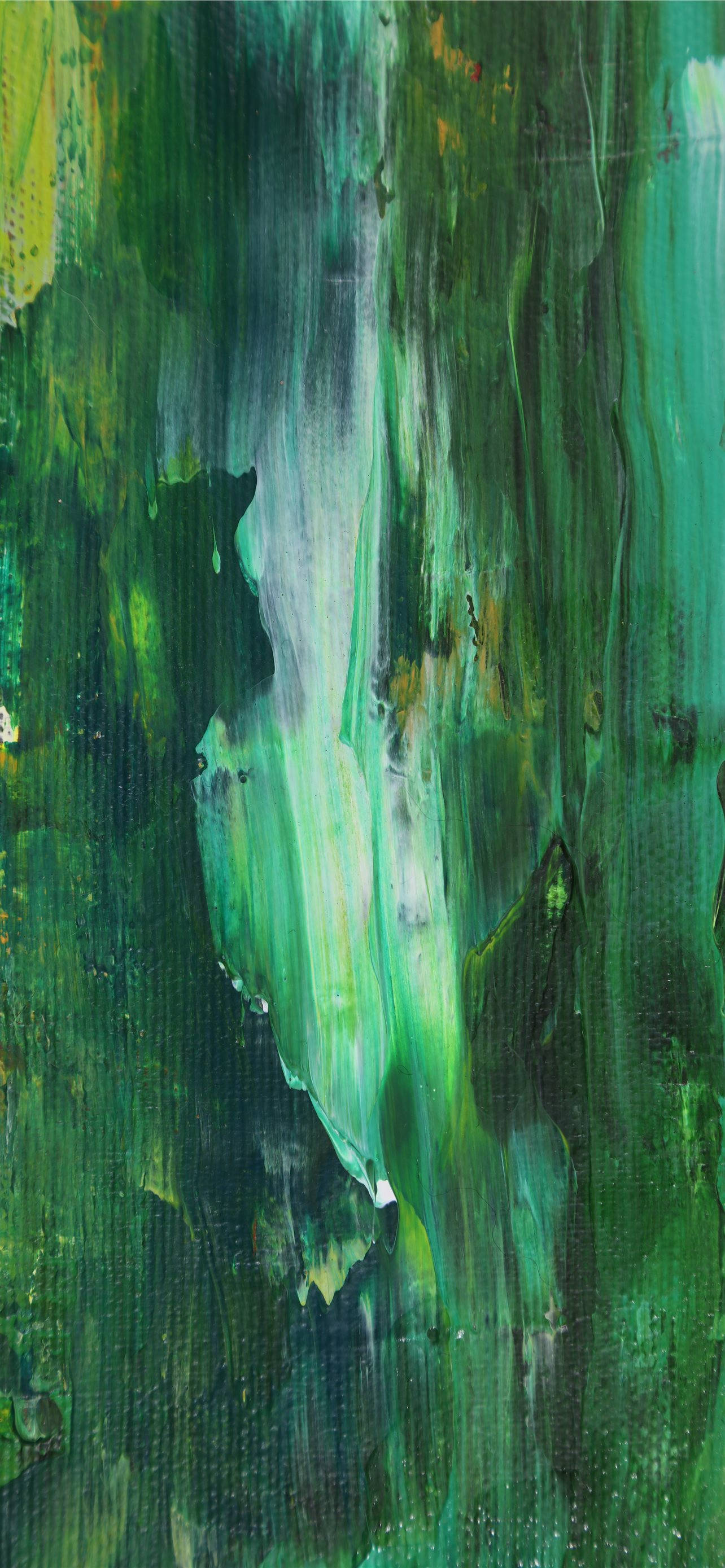 oil paint on canvas, emerald green, teal, 2K Phone Wallpaper