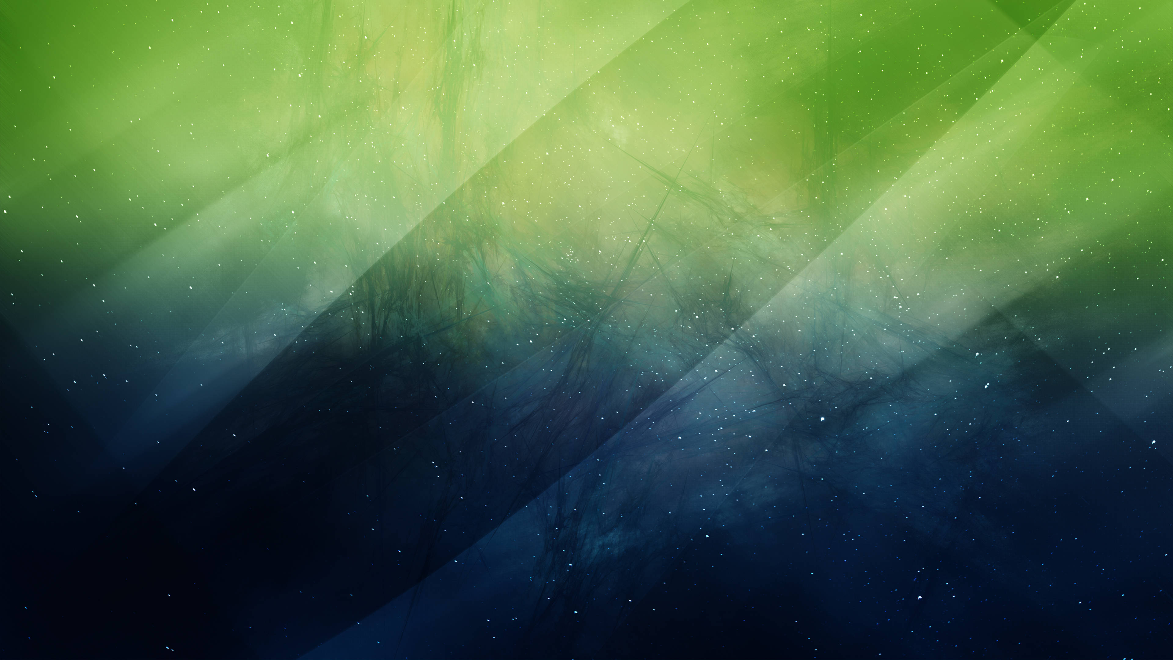 dark green ombre, vibrant green, blue cosmic rays, 4K Desktop Wallpaper