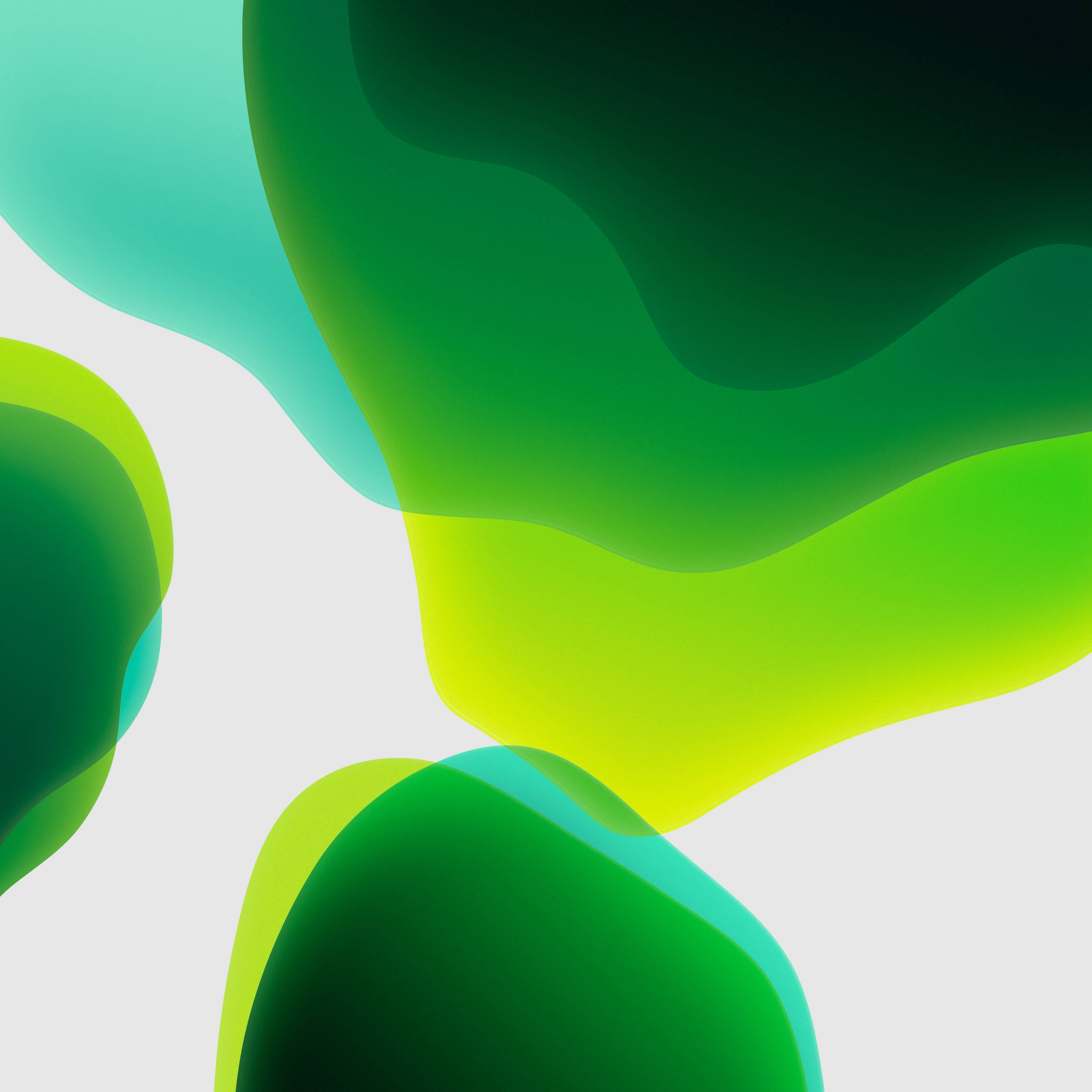 4D Ultra HD, green blobs, vibrant abstract green shapes, 2K Desktop Wallpaper