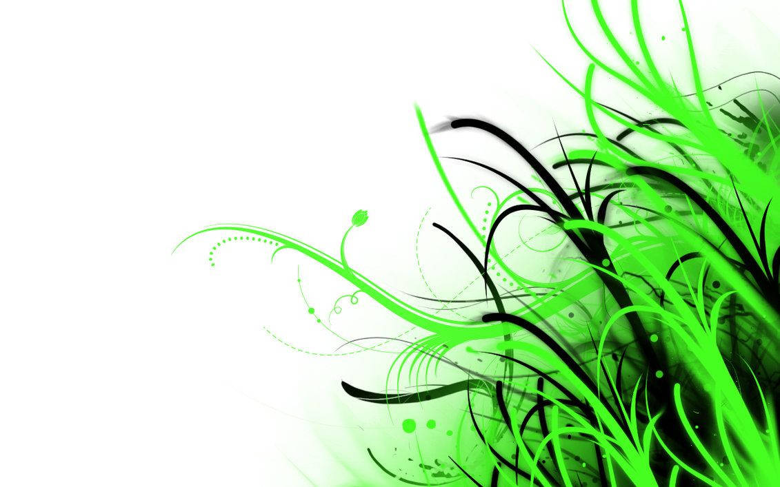 neon green, black, abstract swirls, SD Desktop Wallpaper