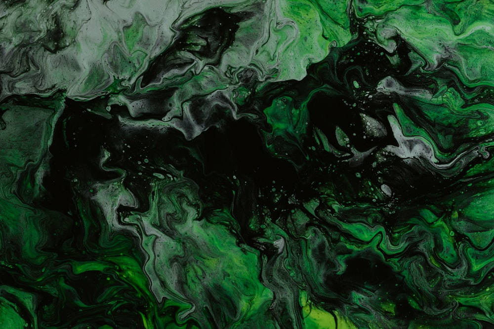 green, black, abstract painting, SD Desktop Wallpaper