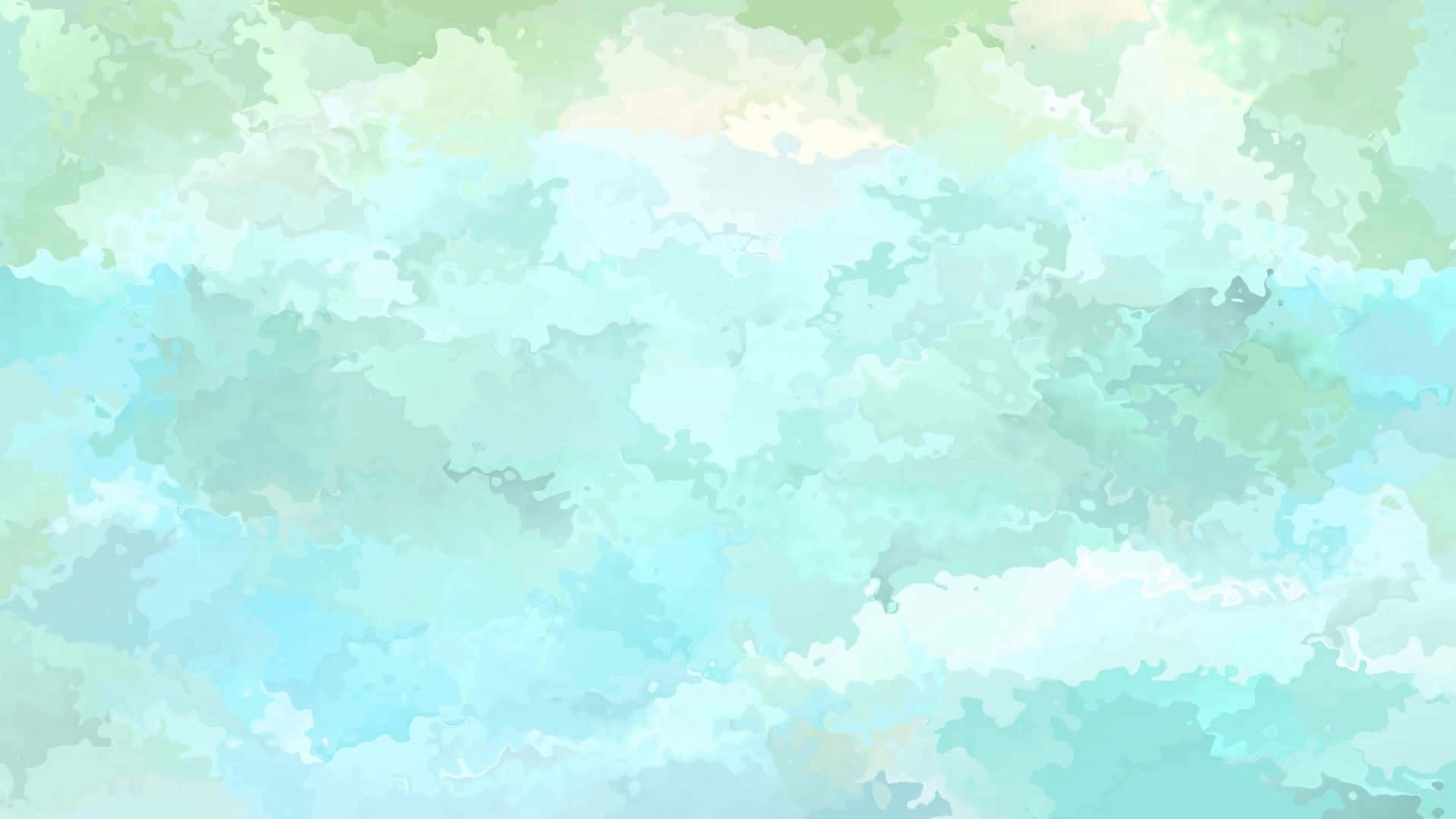 mint green, sky blue, watercolor washes, Full HD Desktop Wallpaper