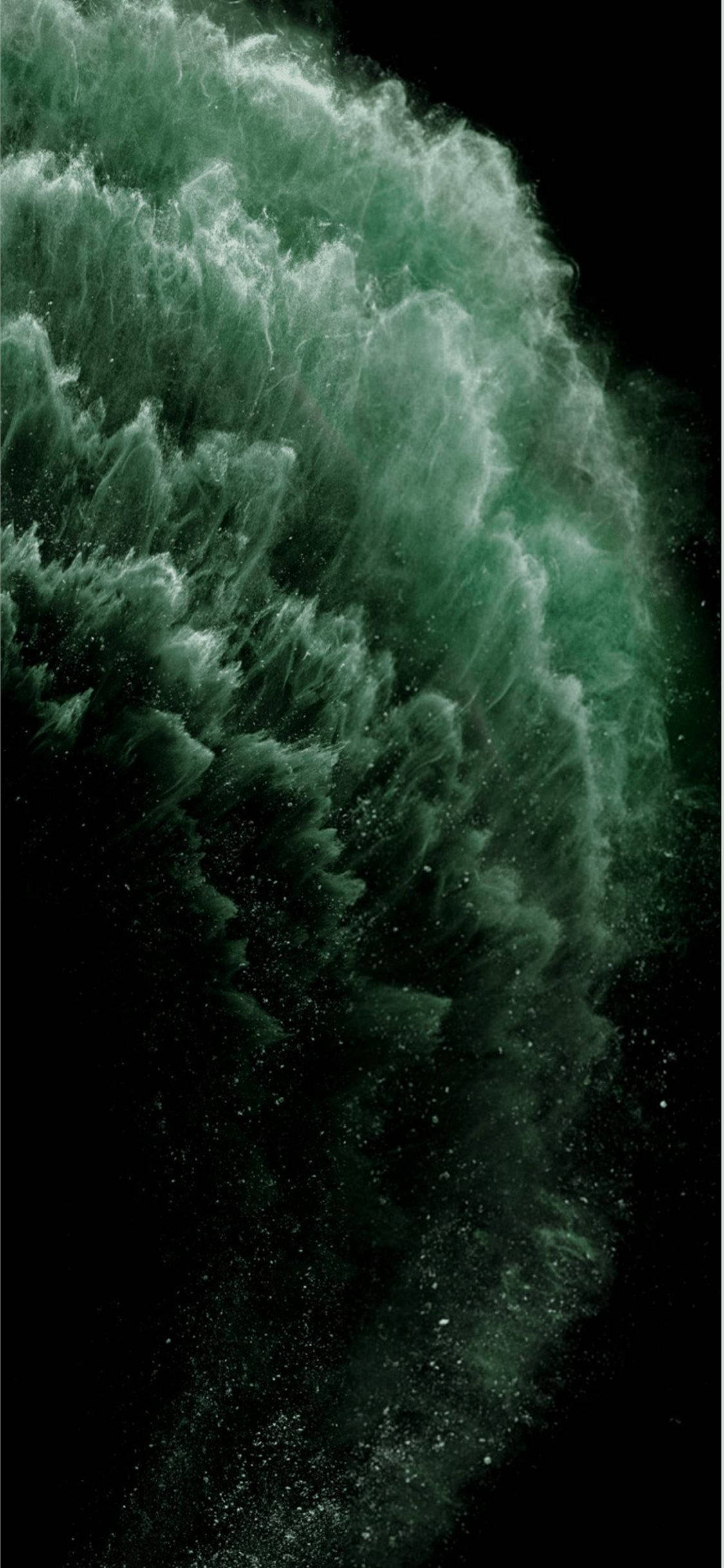 Aesthetic Green iPhone, green wave, darkness, Full HD Phone Wallpaper