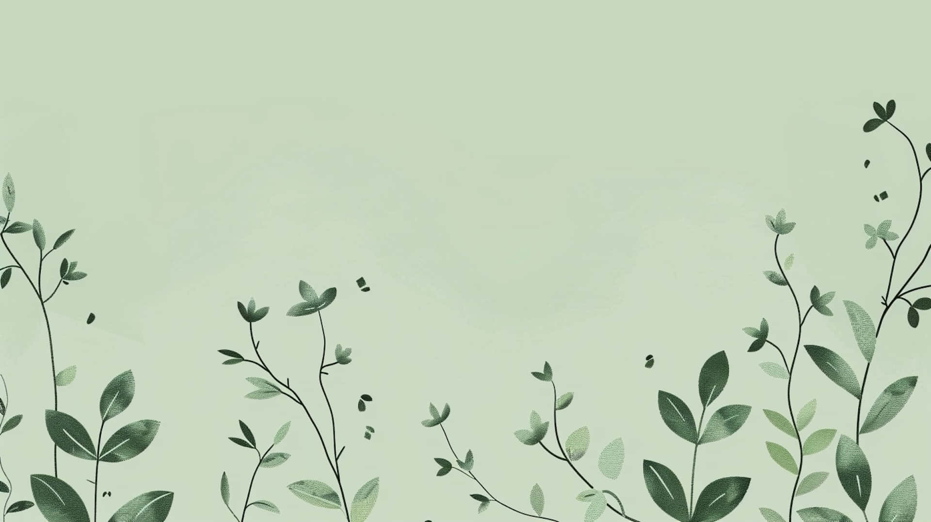 green aesthetic, floral background, delicate green leafy vines, Full HD Desktop Wallpaper