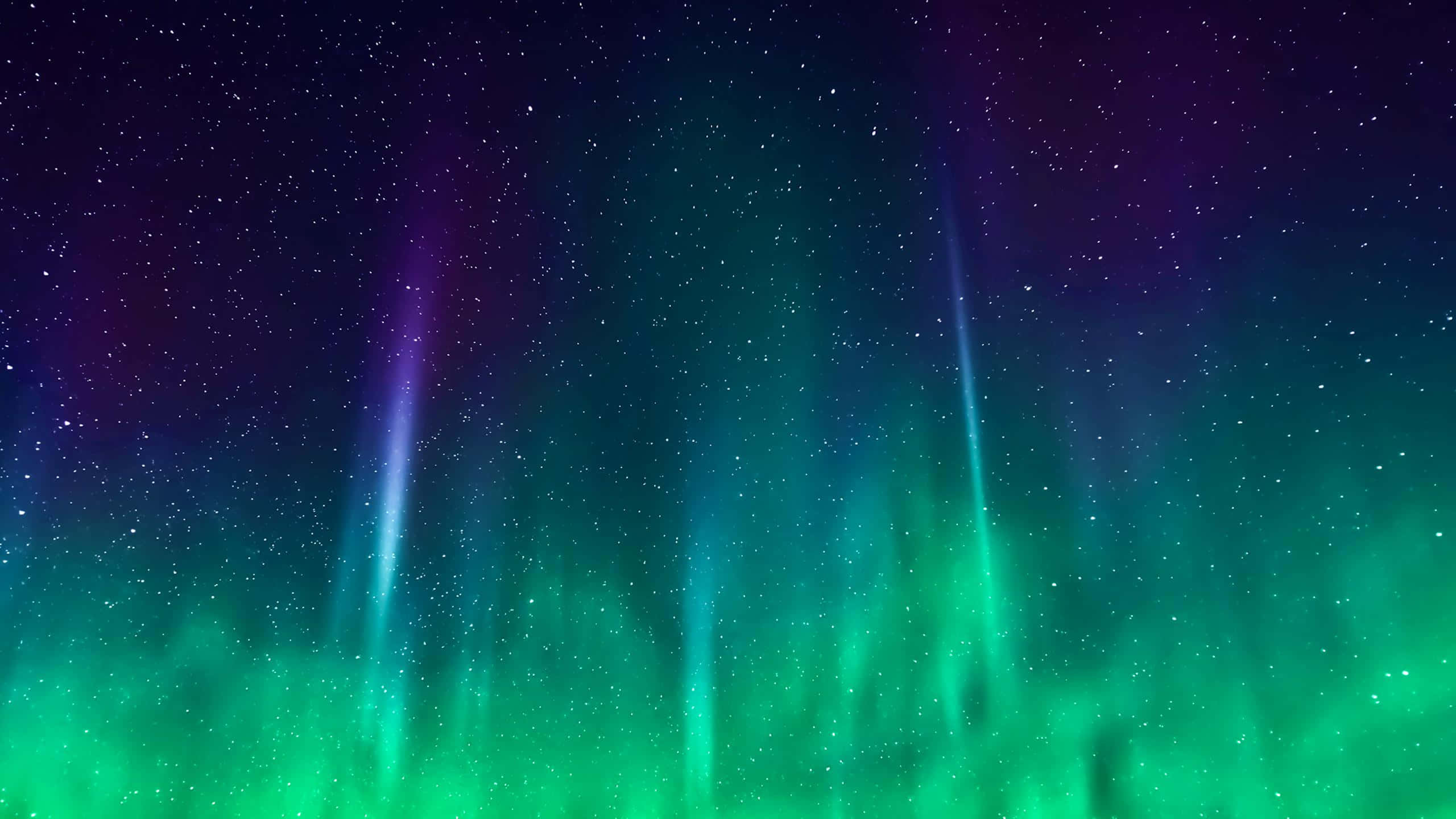 Green And Blue Galaxy, vibrant green, purple auroras, 2K Desktop Wallpaper