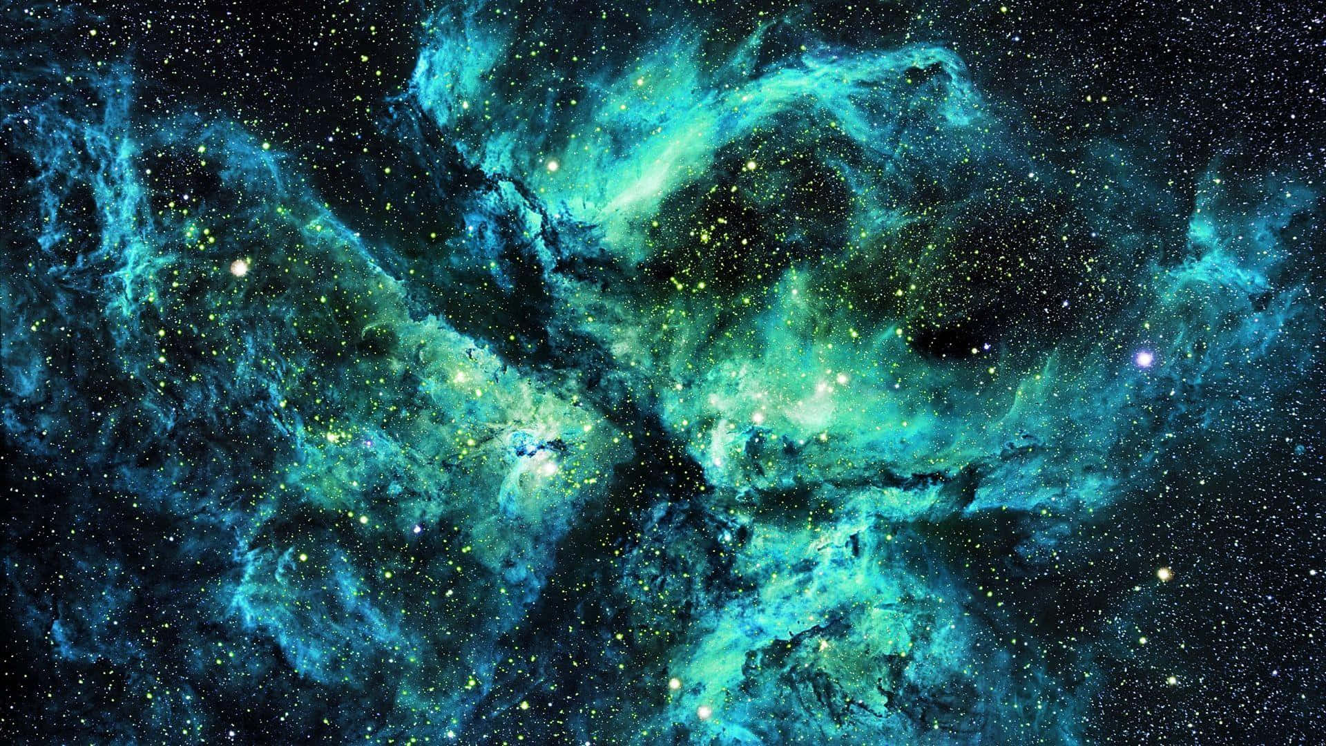 Green And Blue Galaxy, teal, green, Full HD Desktop Wallpaper