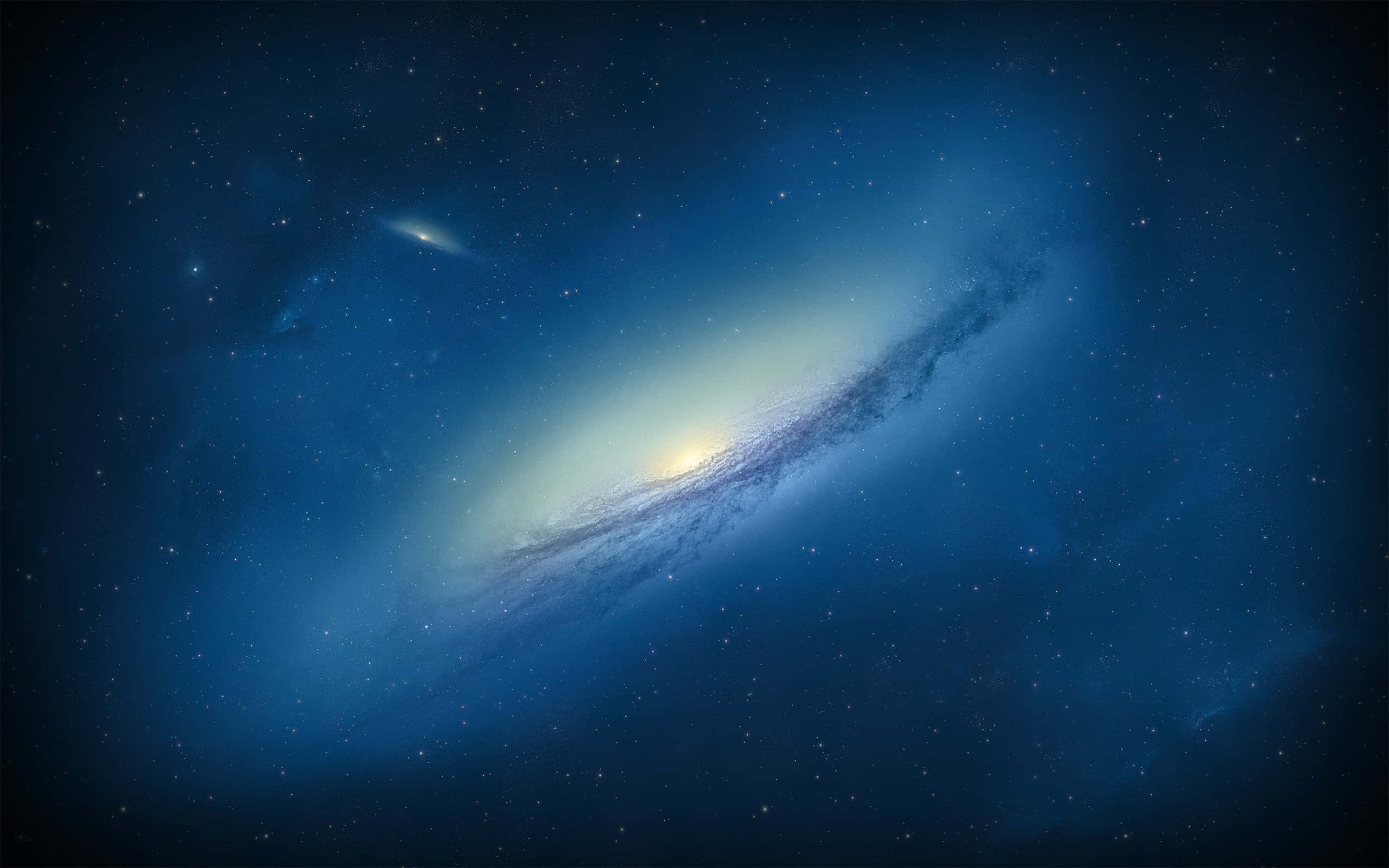 Green And Blue Galaxy, spiral galaxy, bright core, 2K Desktop Wallpaper