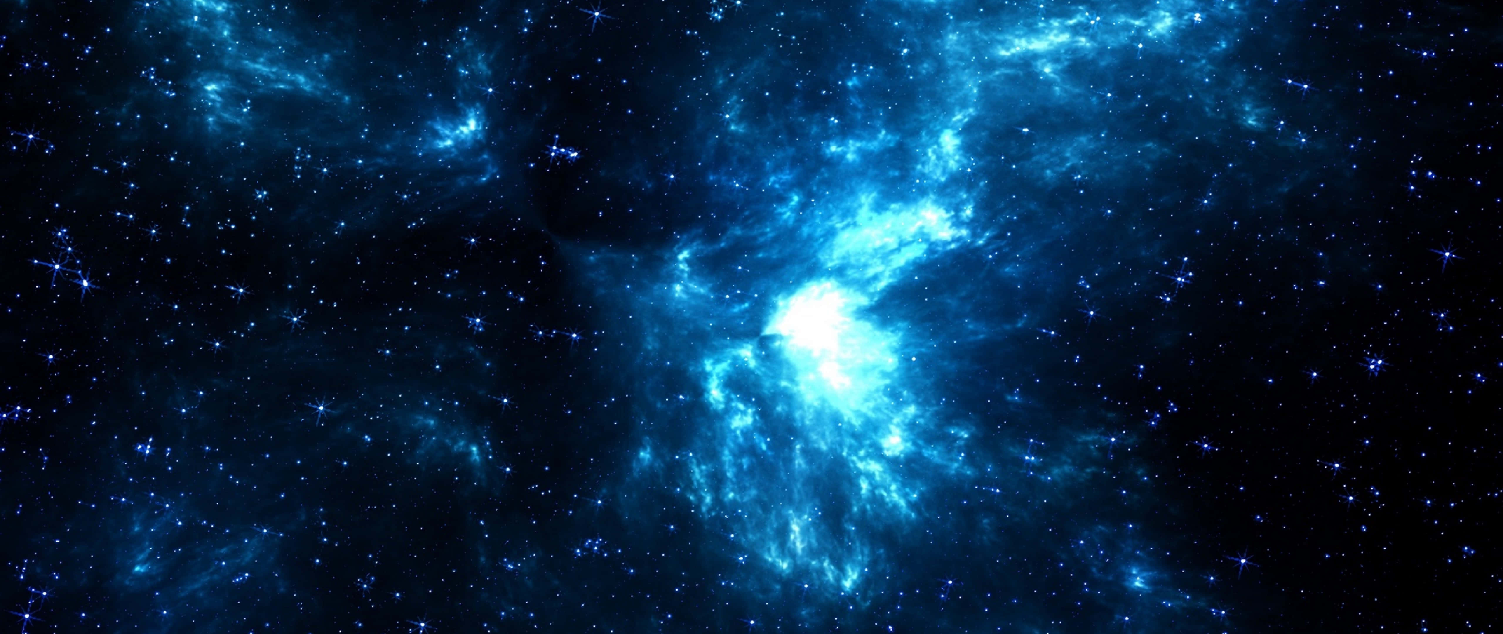 Green And Blue Galaxy, cosmic nebula, electric blue, 5K Desktop Wallpaper
