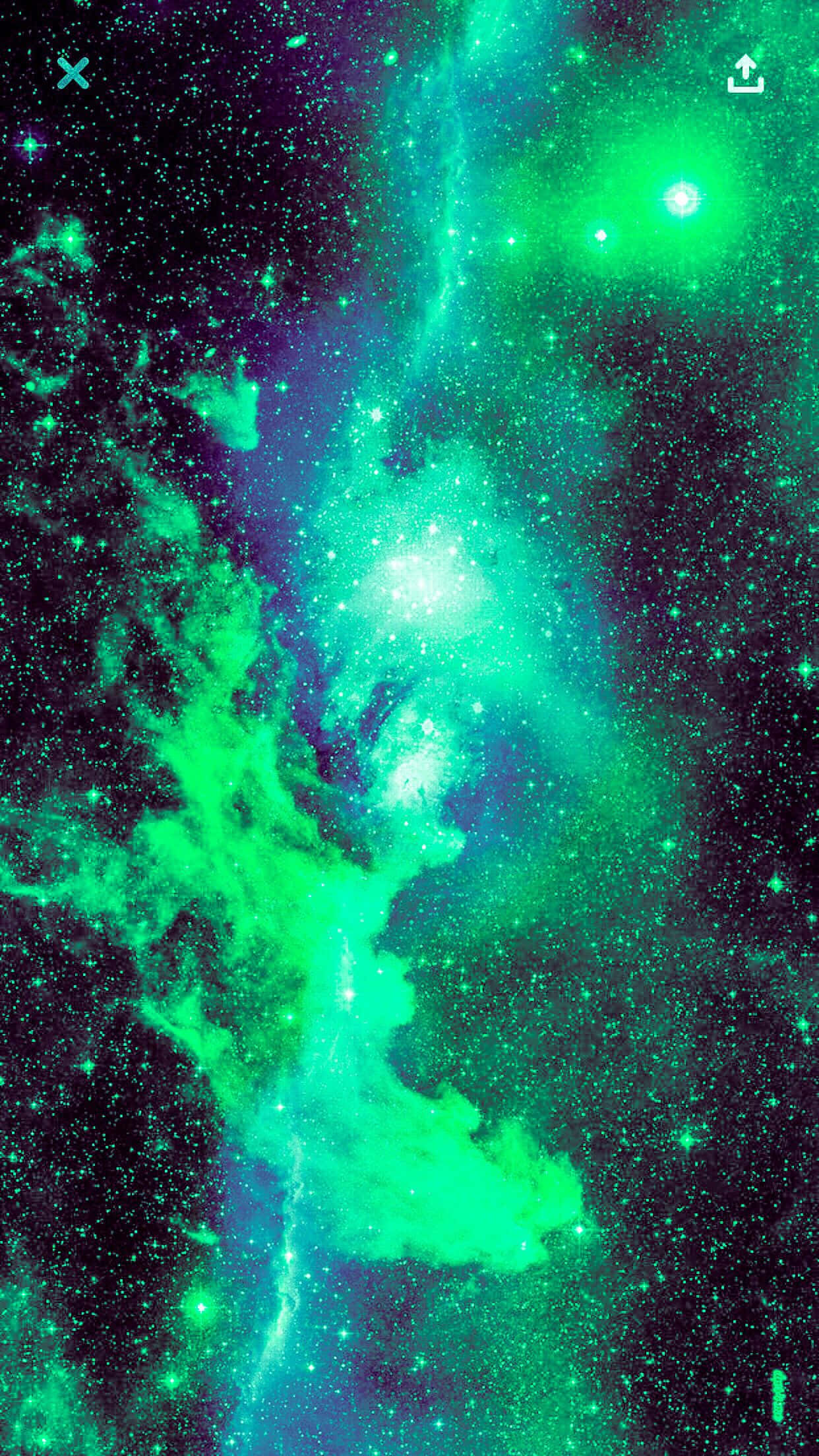 Green and Blue Galaxy, vibrant green, purple cosmic nebula, Full HD Phone Wallpaper