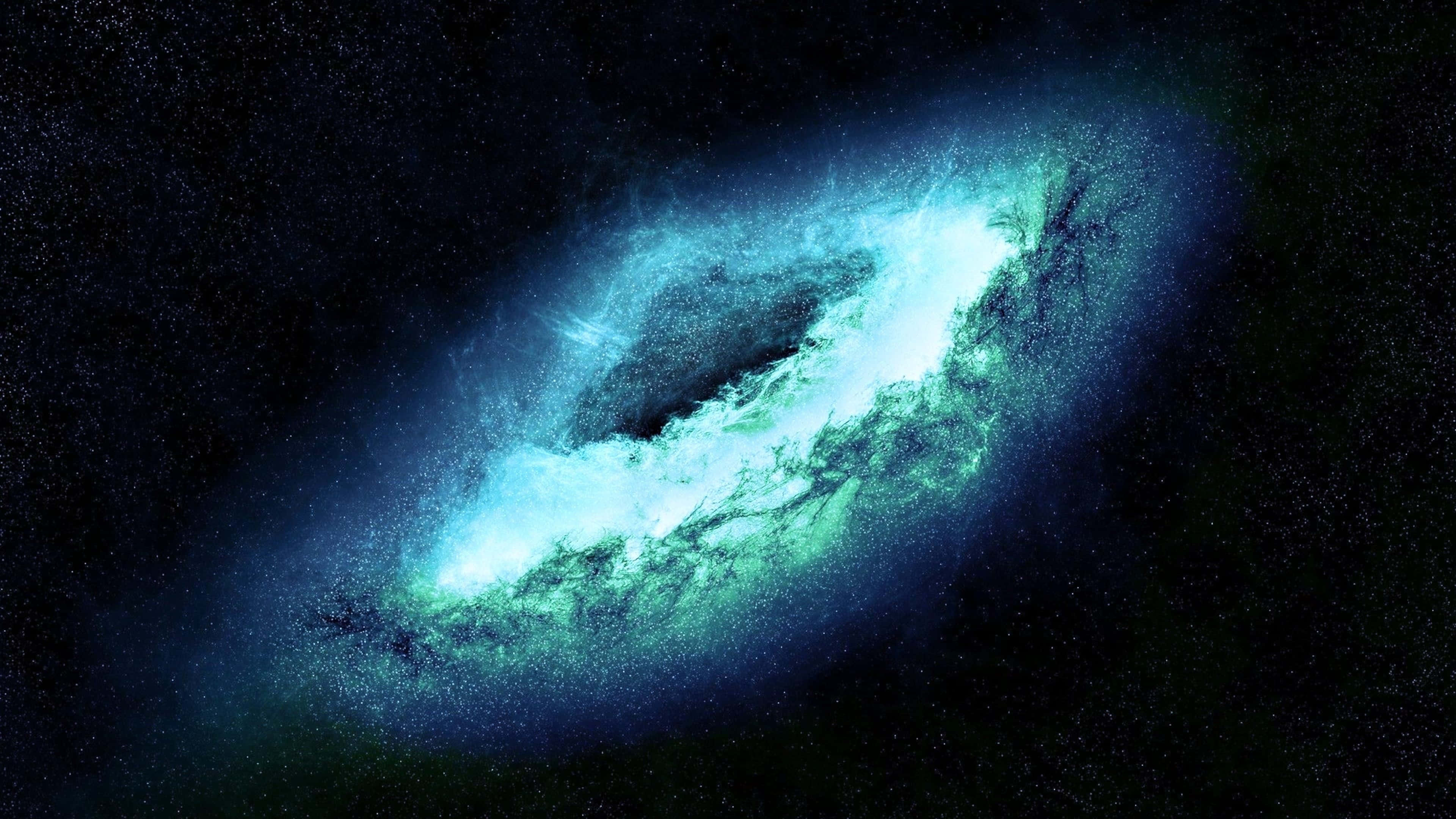 Green And Blue Galaxy, turquoise, cyan, 4K Desktop Wallpaper