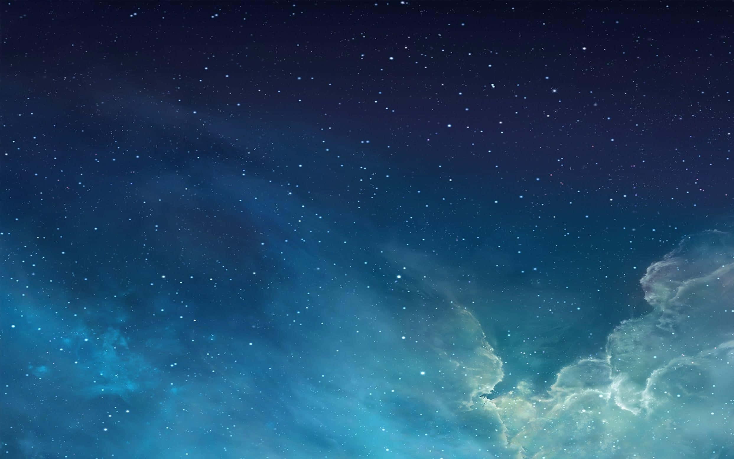 Green And Blue Galaxy, starry night sky, glowing blue nebulae, Full HD Desktop Wallpaper