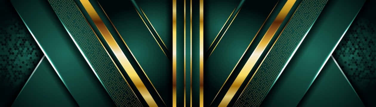 Elegant Green Gold Abstract Design, teal, gold metallic, SD Desktop Wallpaper
