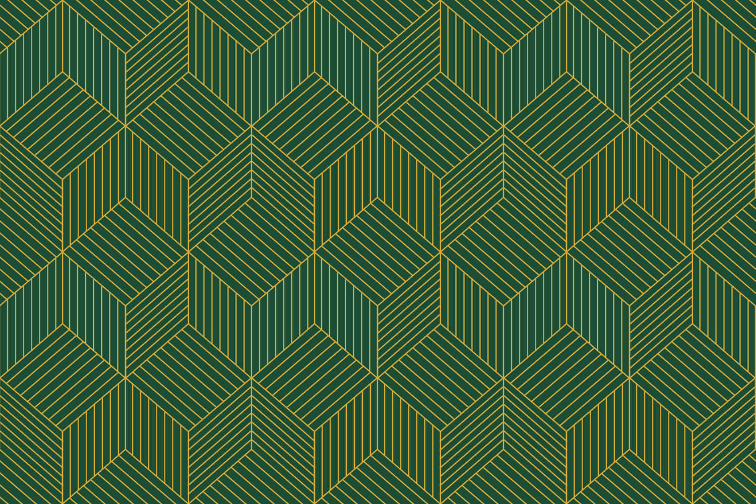 Green Gold Geometric Pattern, dark green diamonds, gold outline, HD Desktop Wallpaper