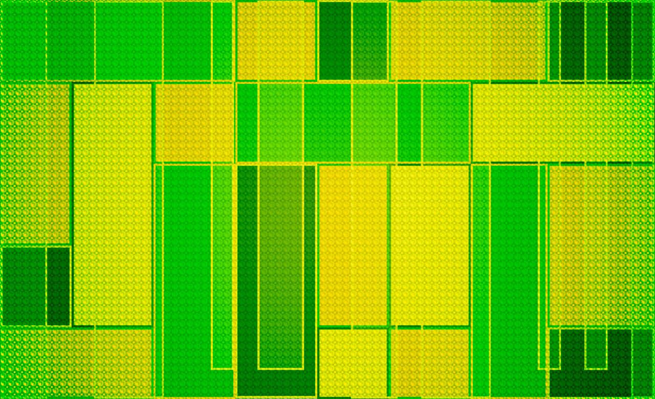 abstract green gold geometric pattern, geometric green and yellow blocks, dotted textures, HD Desktop Wallpaper