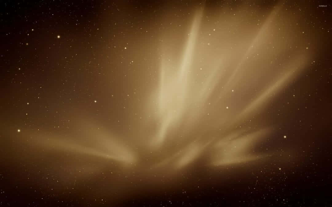 Brown and Gold, Golden cosmic rays, dark starfield, SD Desktop Wallpaper